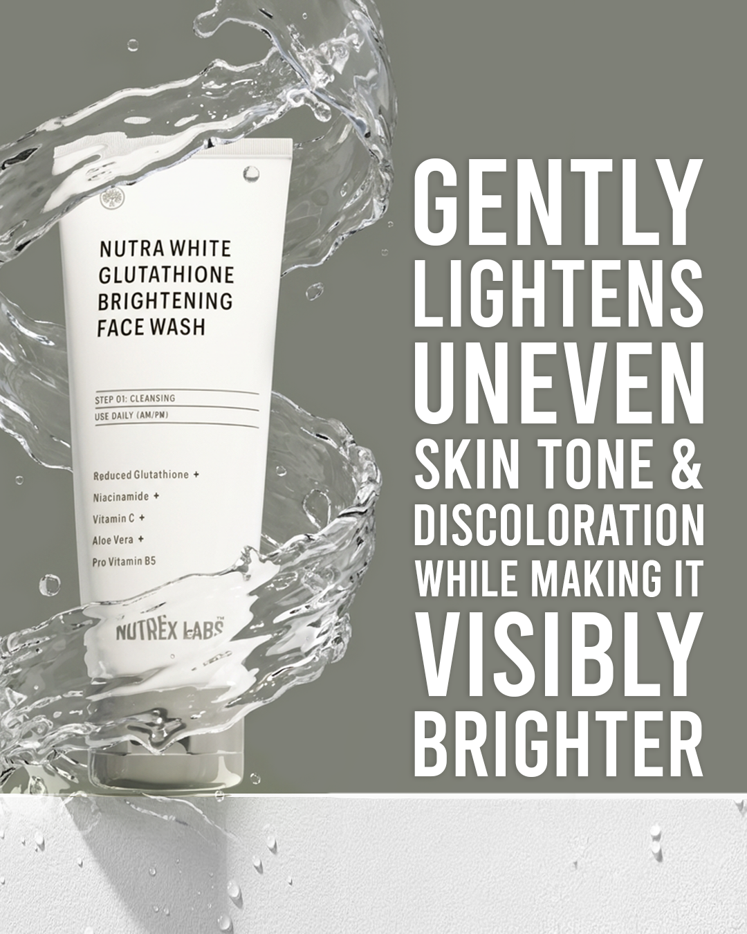 Nutrawhite Glutathione Brightening Facewash 100ml - Nutrex Labs
