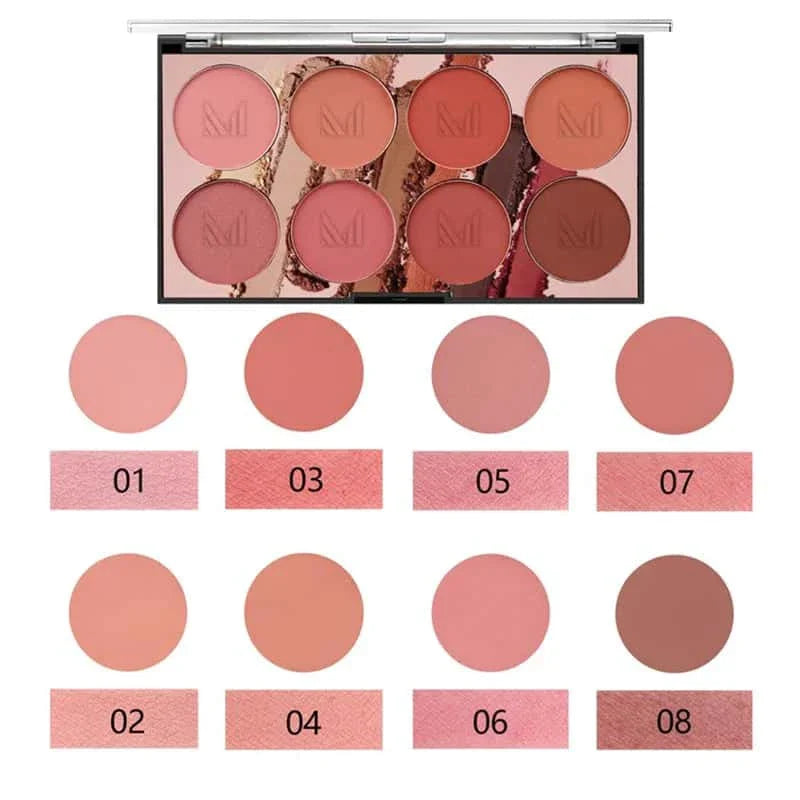 8 Colors Professional Blusher Palette - Muicin