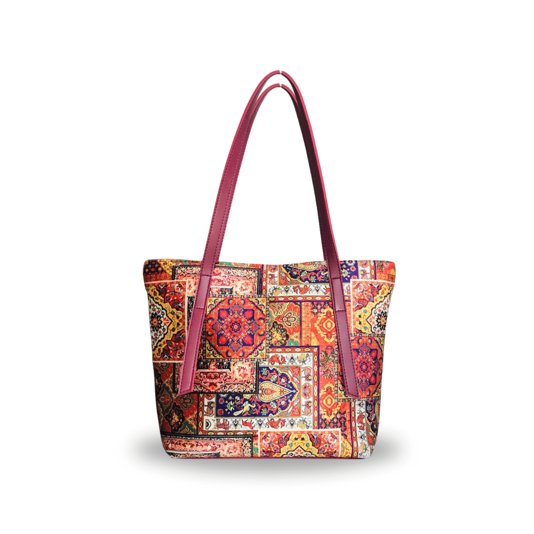 Rhea Tote Maroon Tote Bag - Bag X