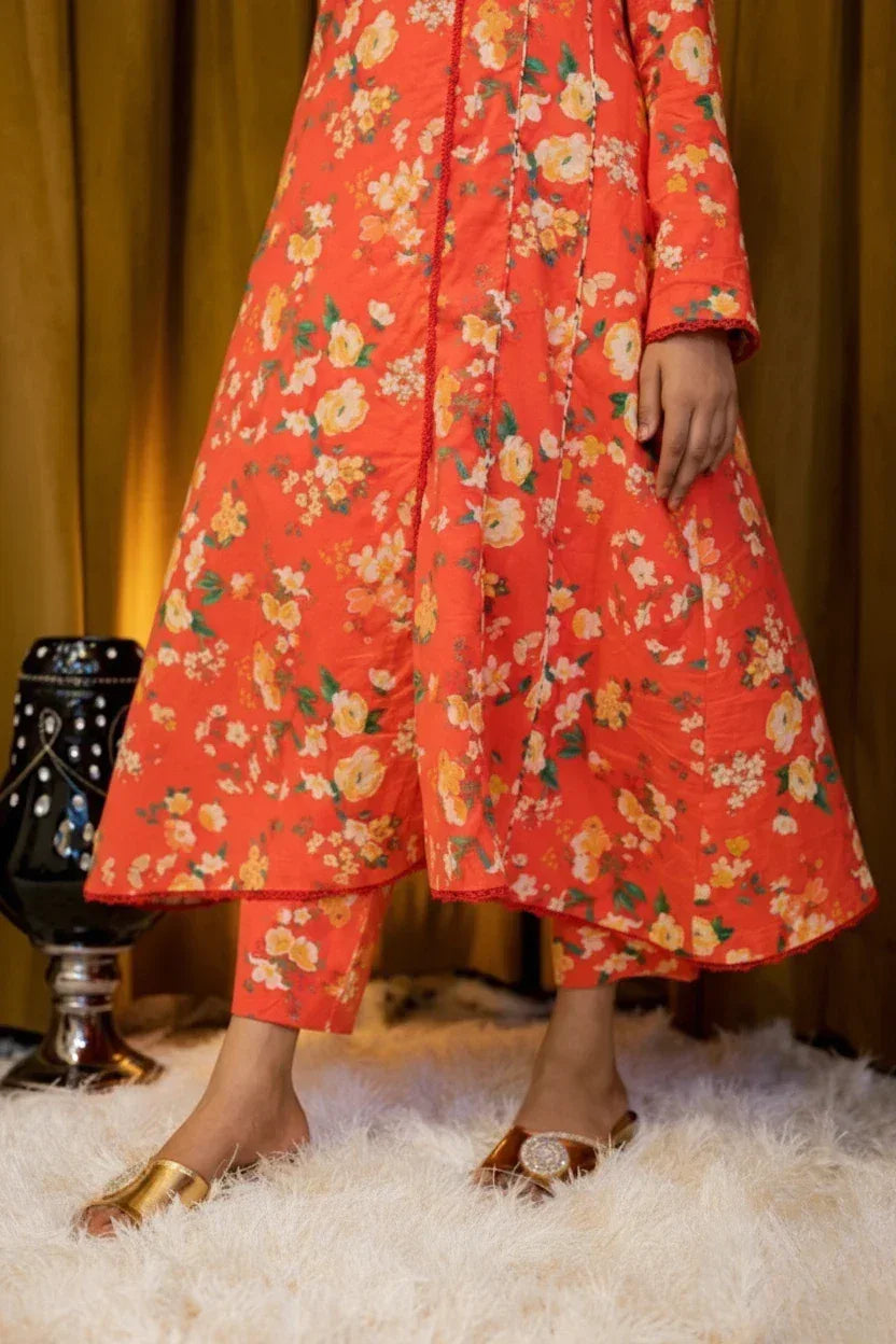Floral Print Digital 2 Piece Lawn - Shadeforteen