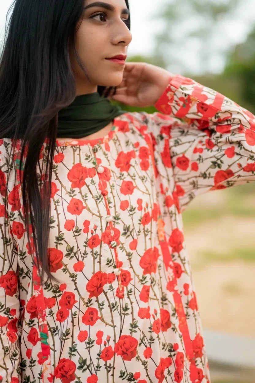 Floral Digital Print 2 Piece Lawn - Shadeforteen