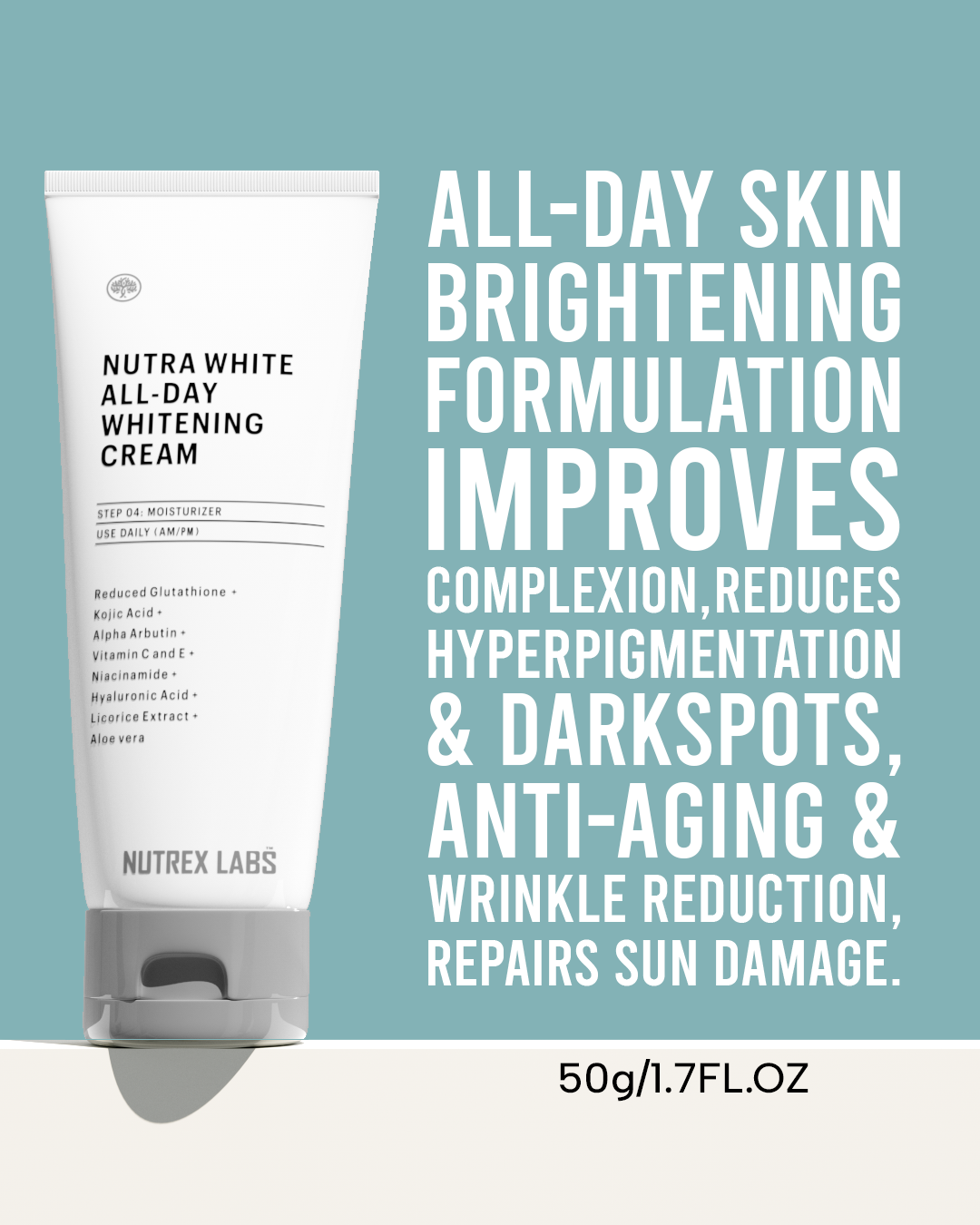 Nutra White Glutathione All-Day Whitening Cream - Nutrex Labs
