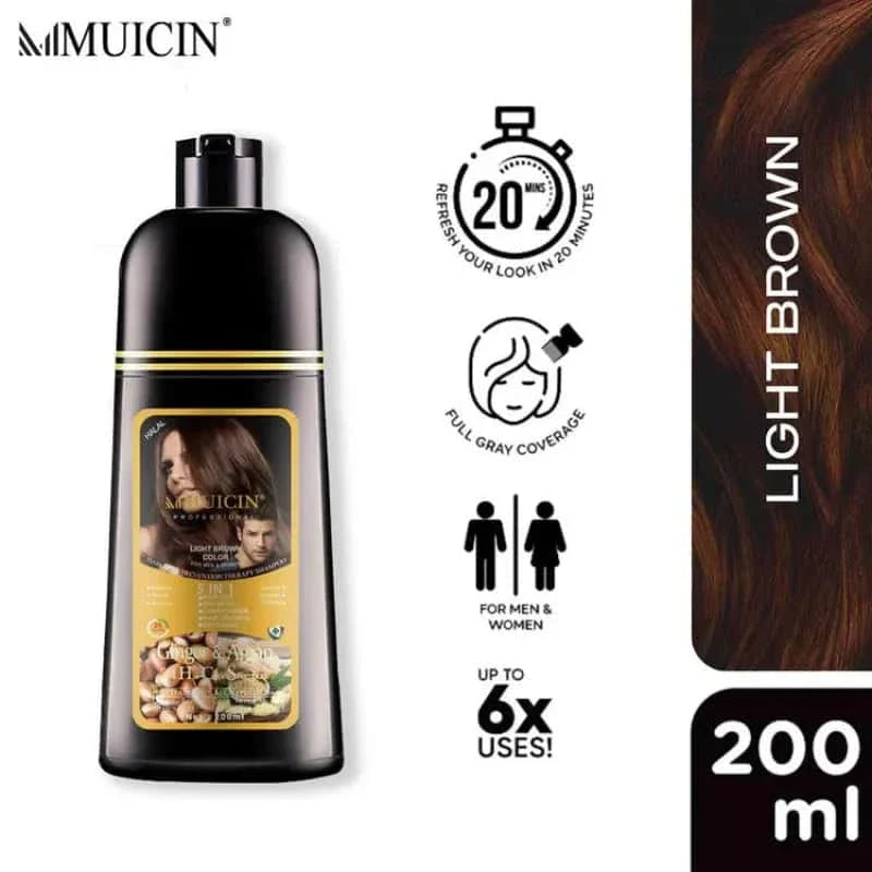 5 In 1 Hair Color Shampoo With Ginger & Argan Oil - Muicin
