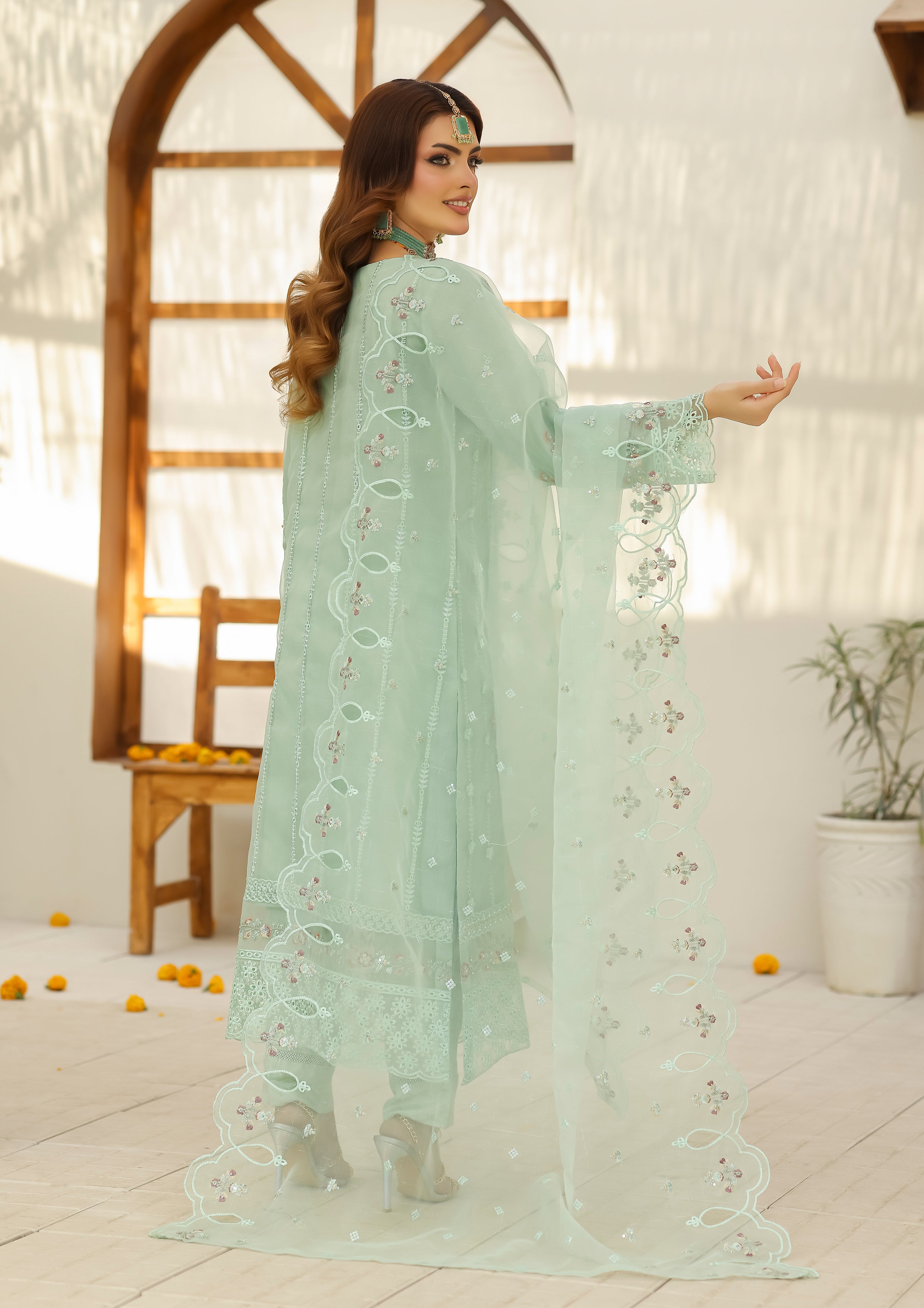 Hiba BN-1032 - 3 Piece Stitched Fancy Heavy Embroidered - Bint-e-Noor