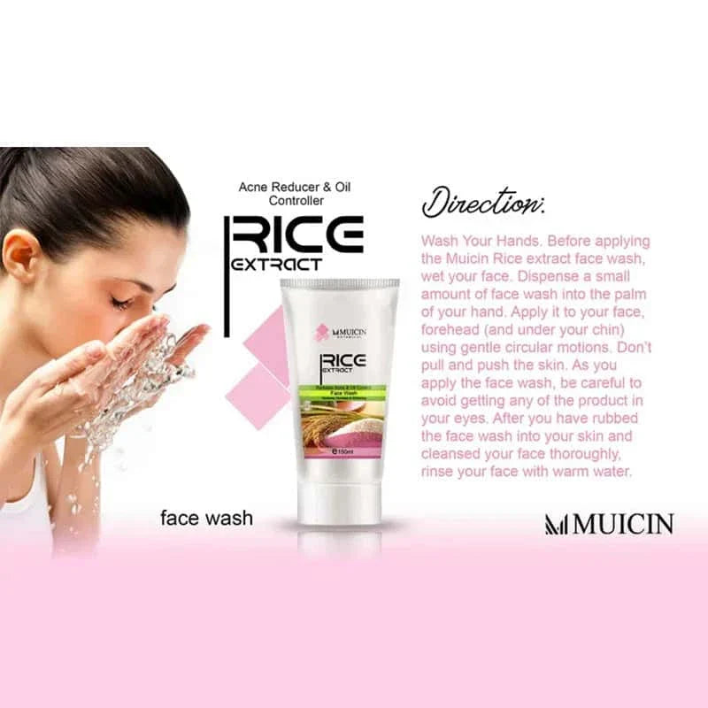 Rice Extract Face Wash - Gentle Brightening Cleanse - Muicin