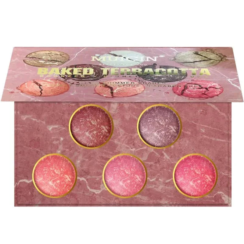 Baked Terracotta Highlight Blush & Eyeshadow Palette - Muicin