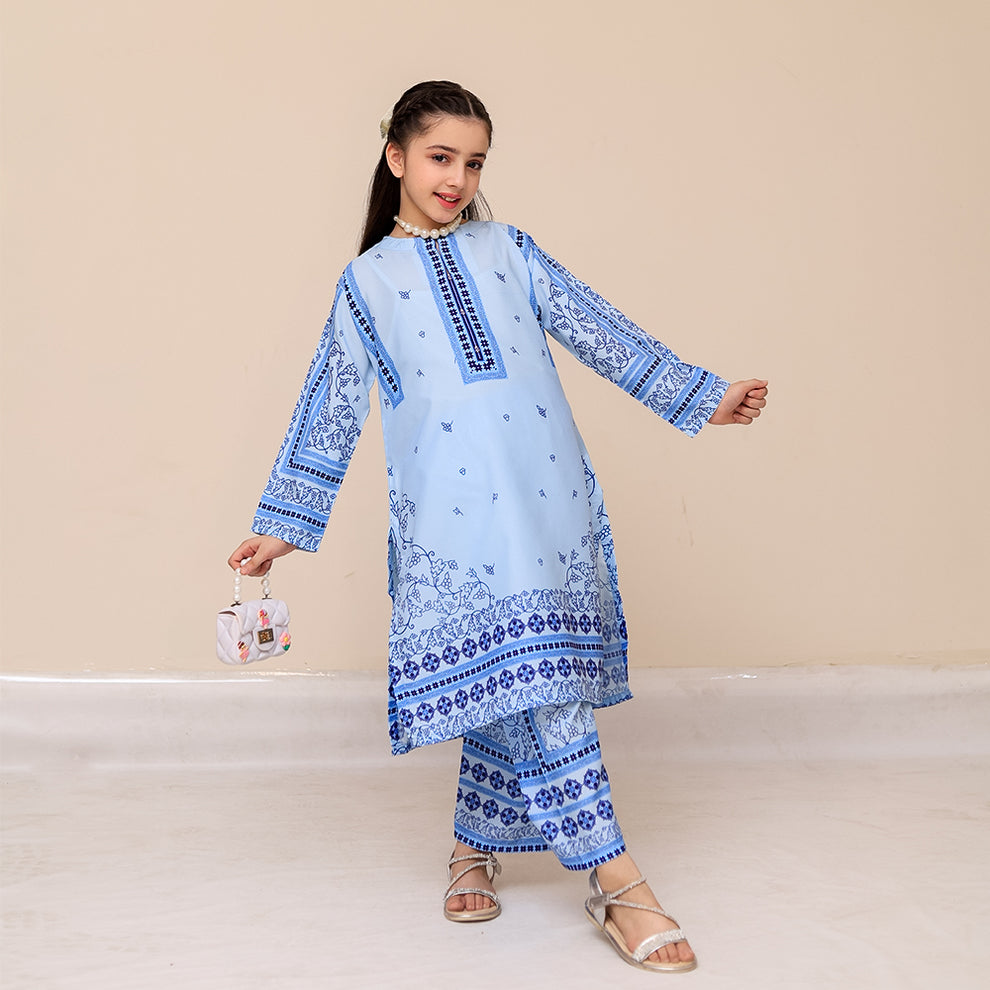 Paris Blue – Co-Ord Set - Silk - Rangooz