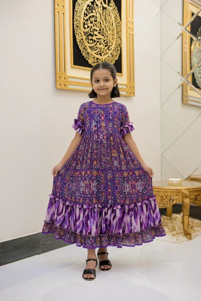 Multicolor Abstract 2 Piece Frock - Shadeforteen