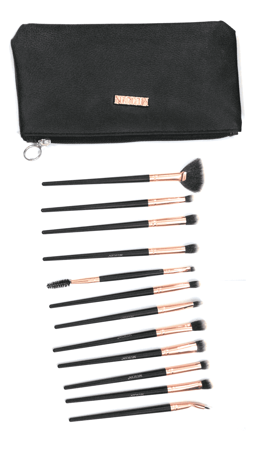 Black Pouch Rose Gold Eye Brush Set - Muicin