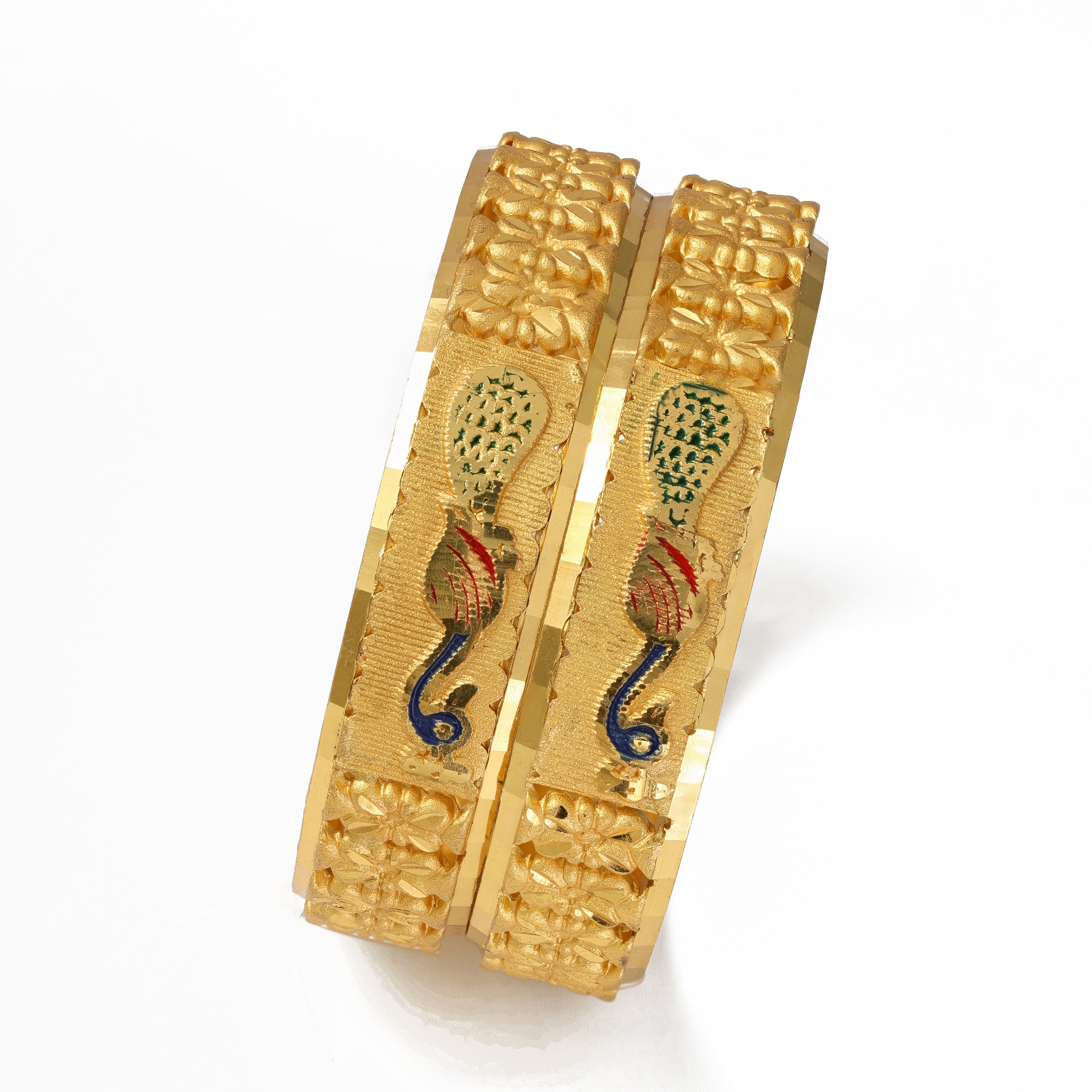 Peacock Meena Kangan - Aloro Jewels