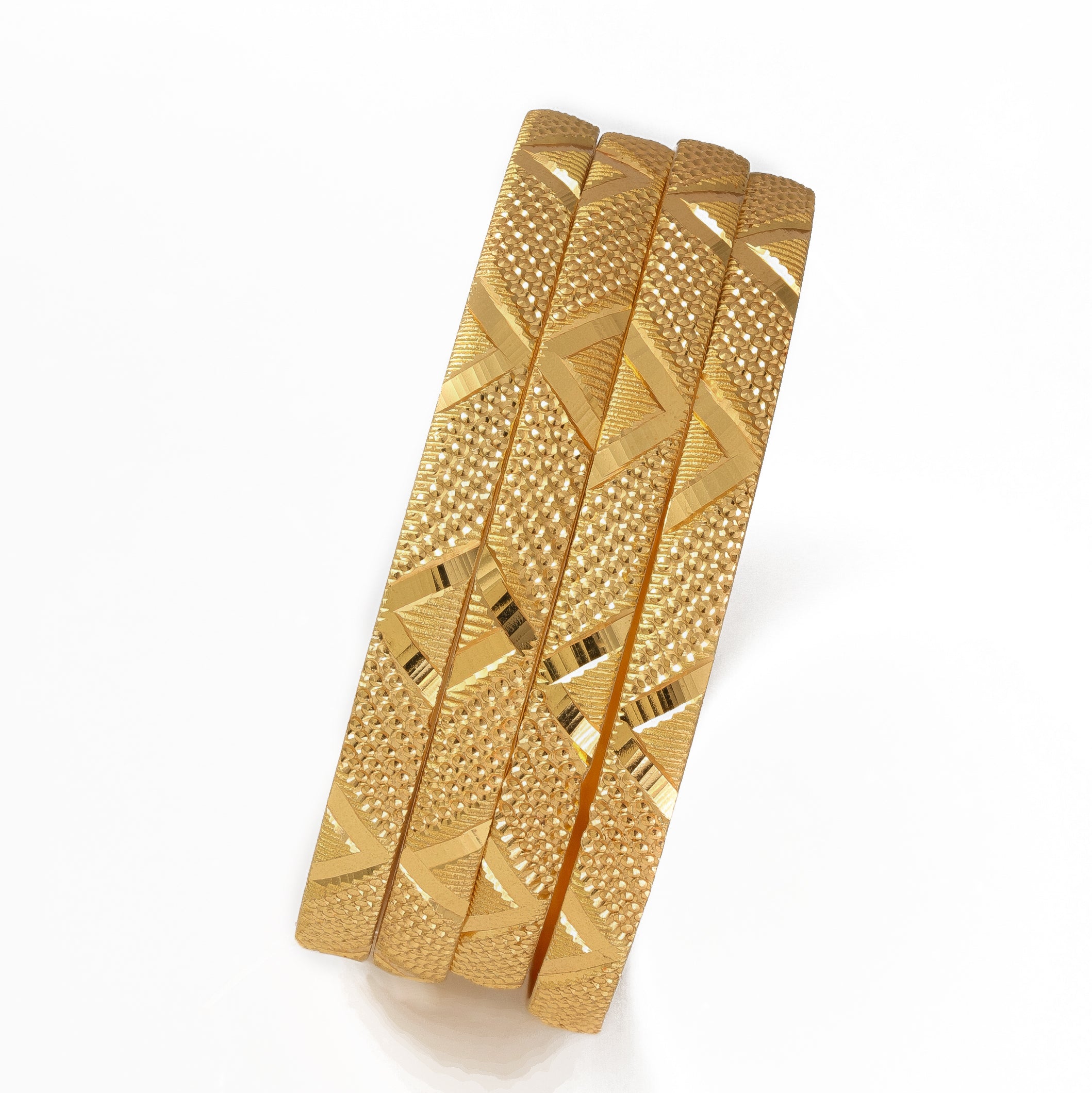 Gold Design Regular Use Bangles 4'Pcs - Aloro Jewels