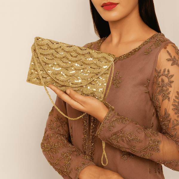Golden Luxe Clutch - Lilaycs