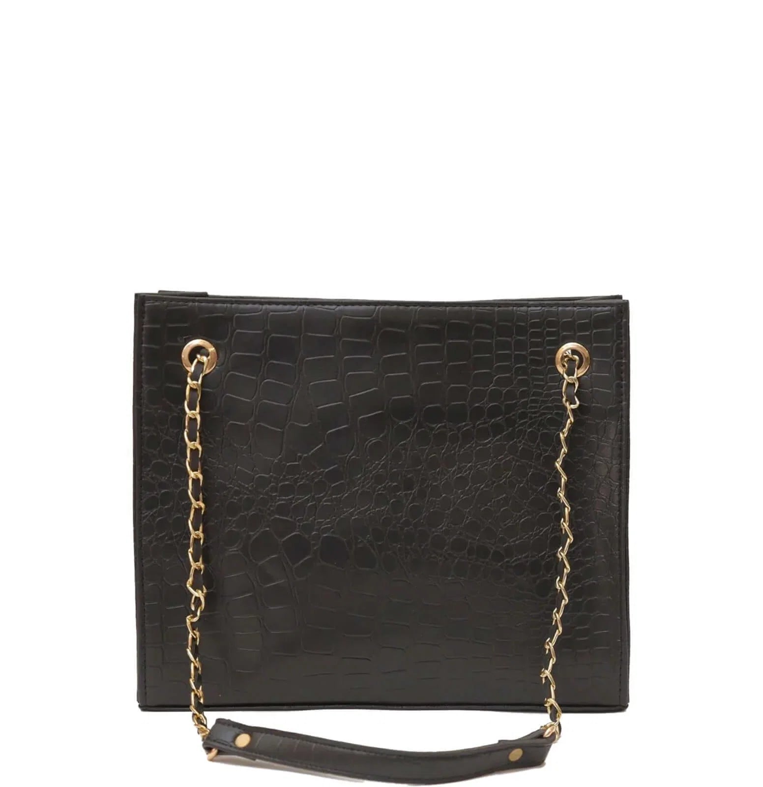 Crocodile Tote Black Tote Bag - Bag X
