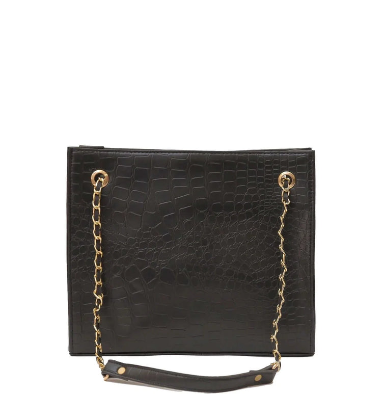 Crocodile Tote Black Tote Bag - Bag X