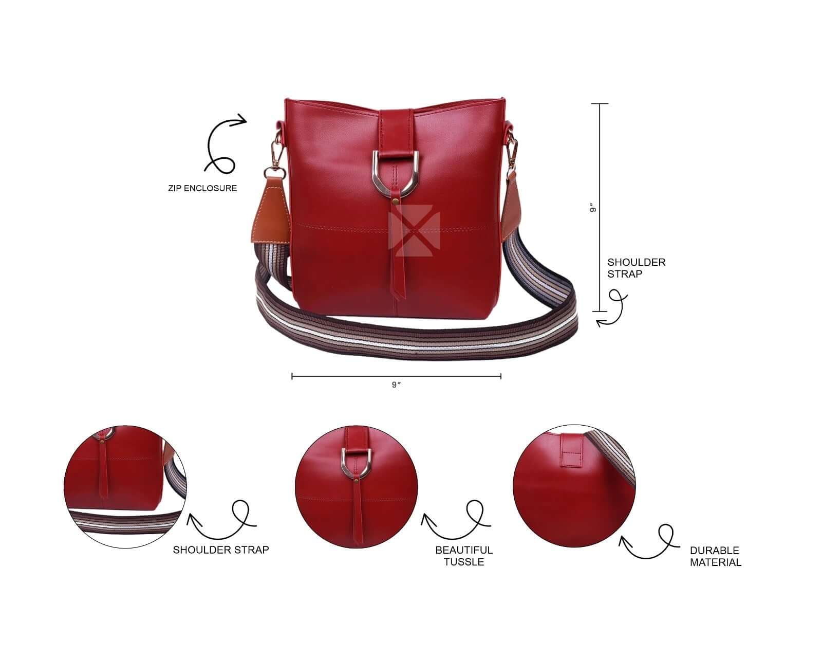 Bob Maroon Crossbody bag - Bag X