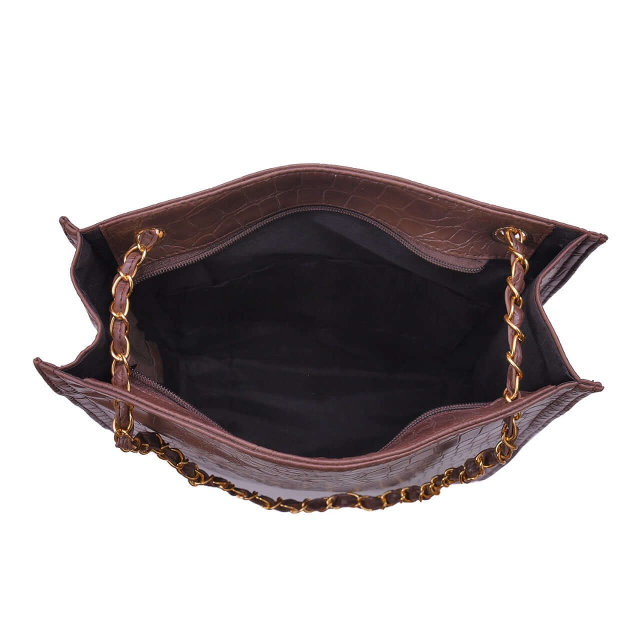 Long Brown Crocodile Tote Bag - Bag X