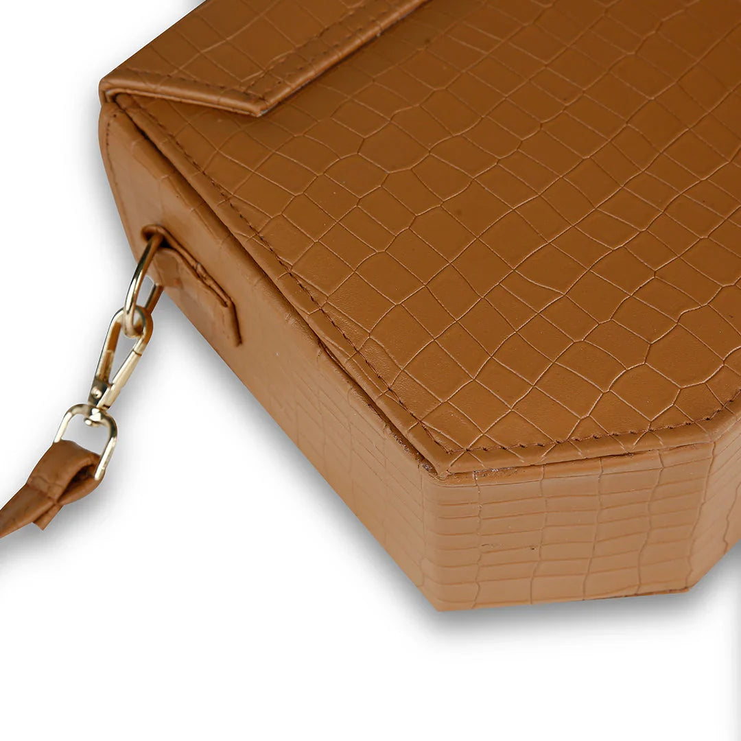 Hexa Brown Handbag - Bag X