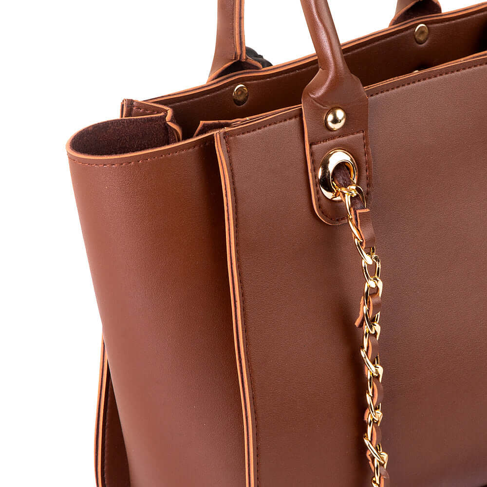 Plush Choco Brown Handbag - Bag X