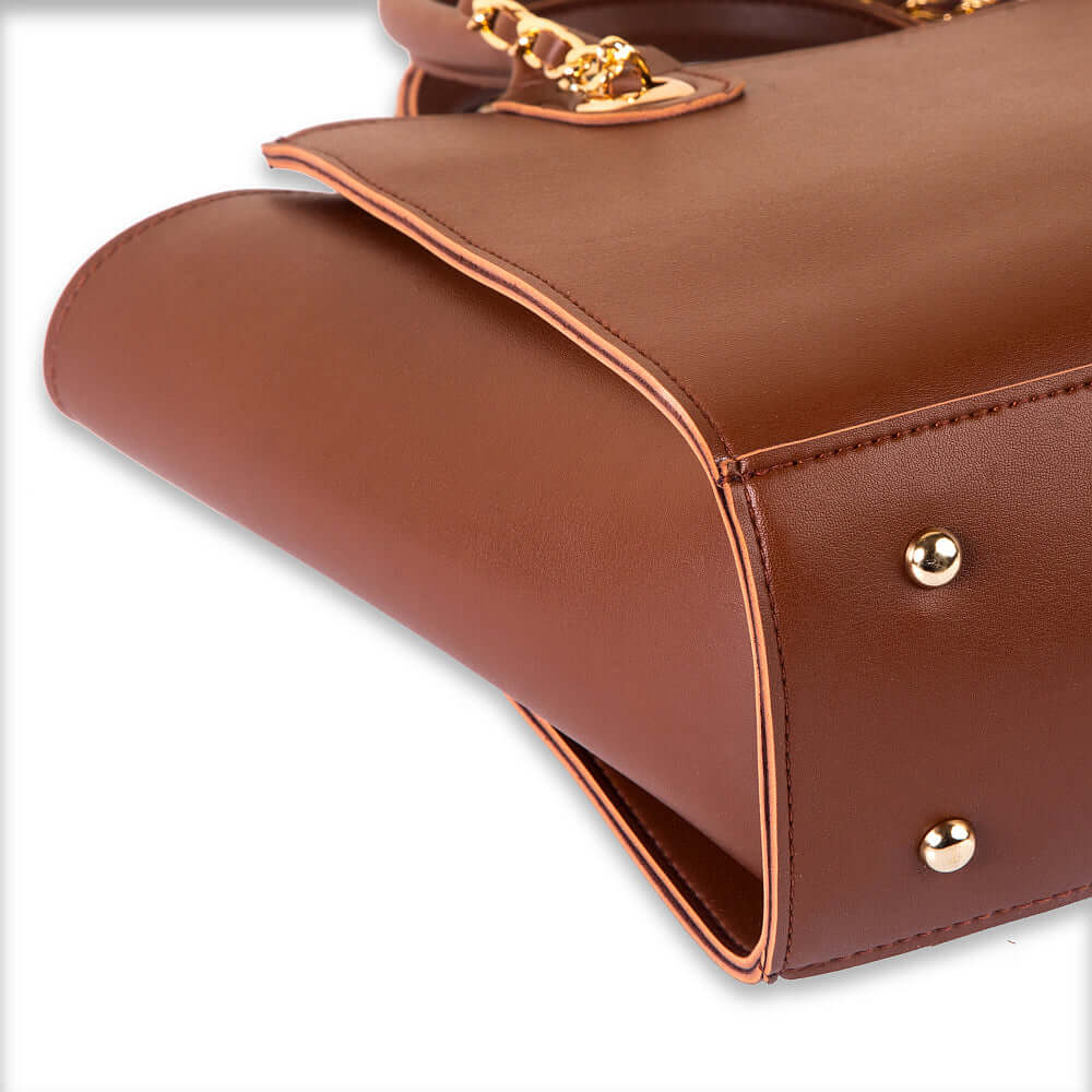 Plush Choco Brown Handbag - Bag X