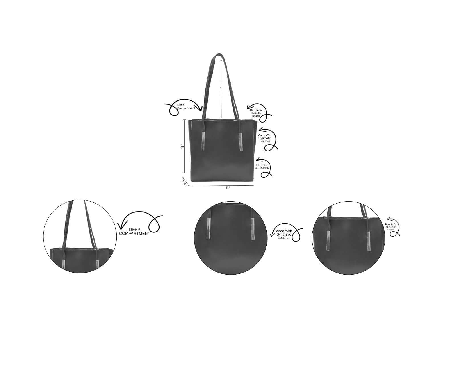 Canva Black Tote Bag - Bag X