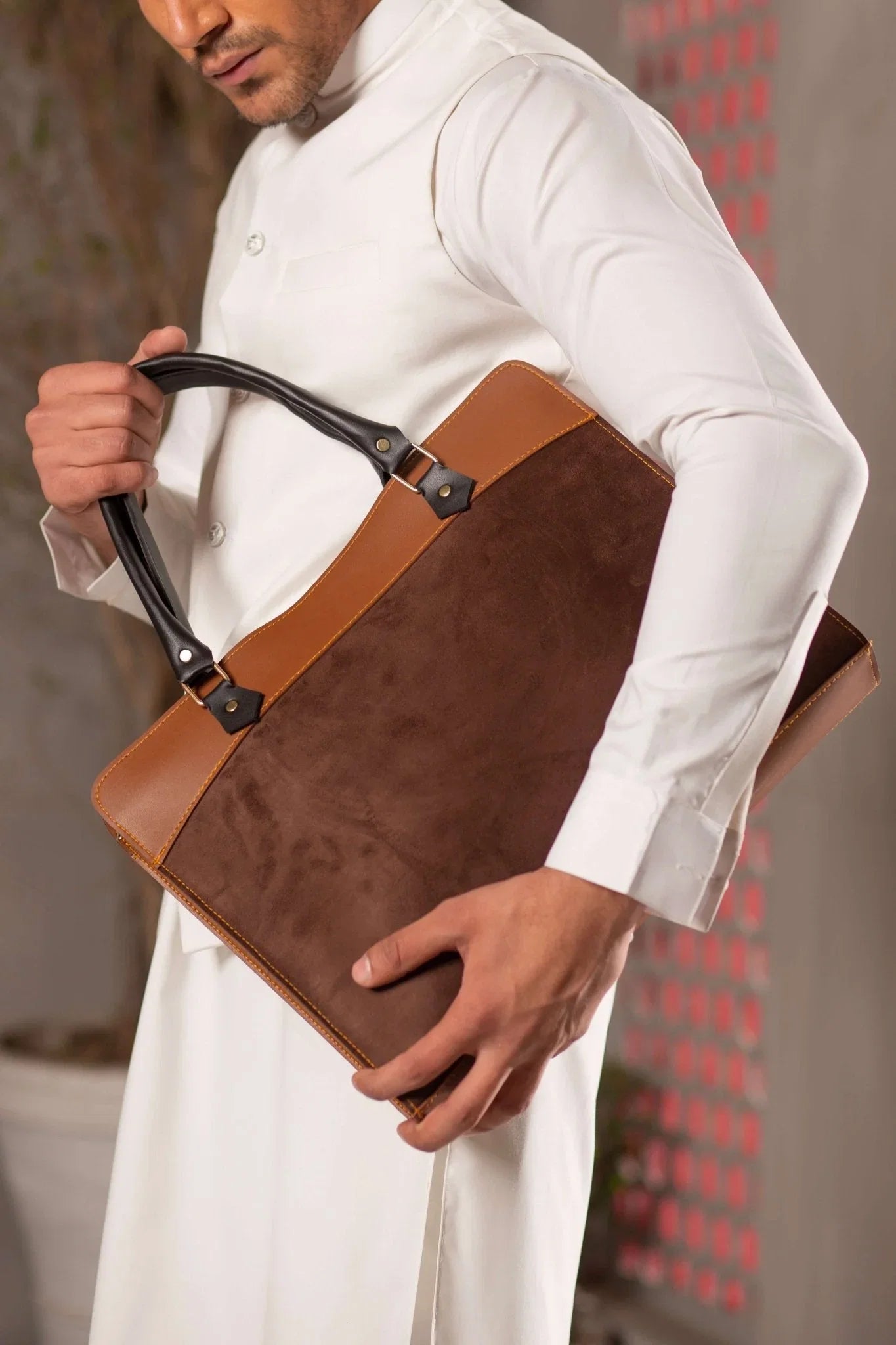 Craze Suede Brown Laptop bag - Bag X