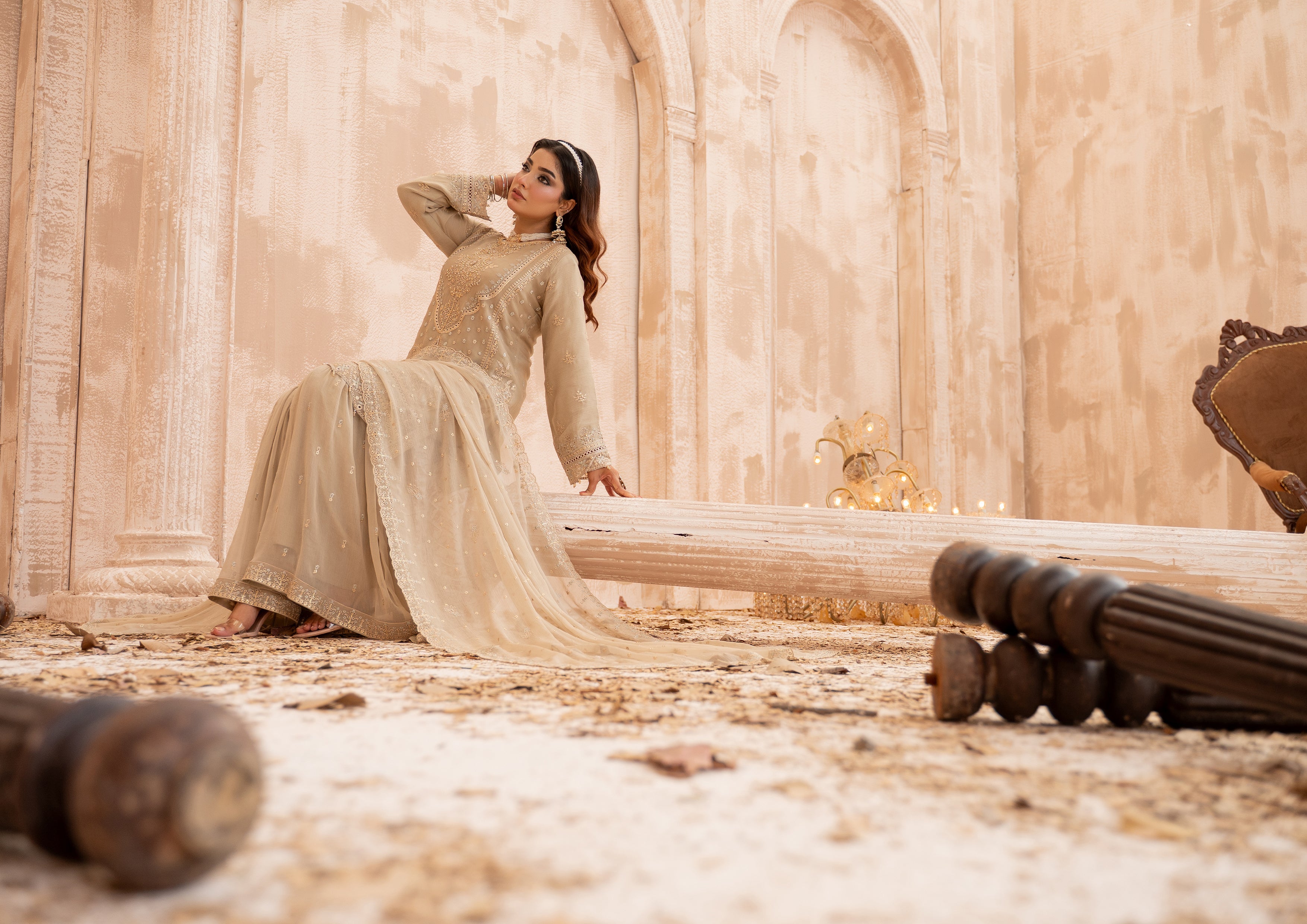 Alvina BN-1177 - 3 Piece Stitched Fancy Heavy Embroidered - Bint-e-Noor