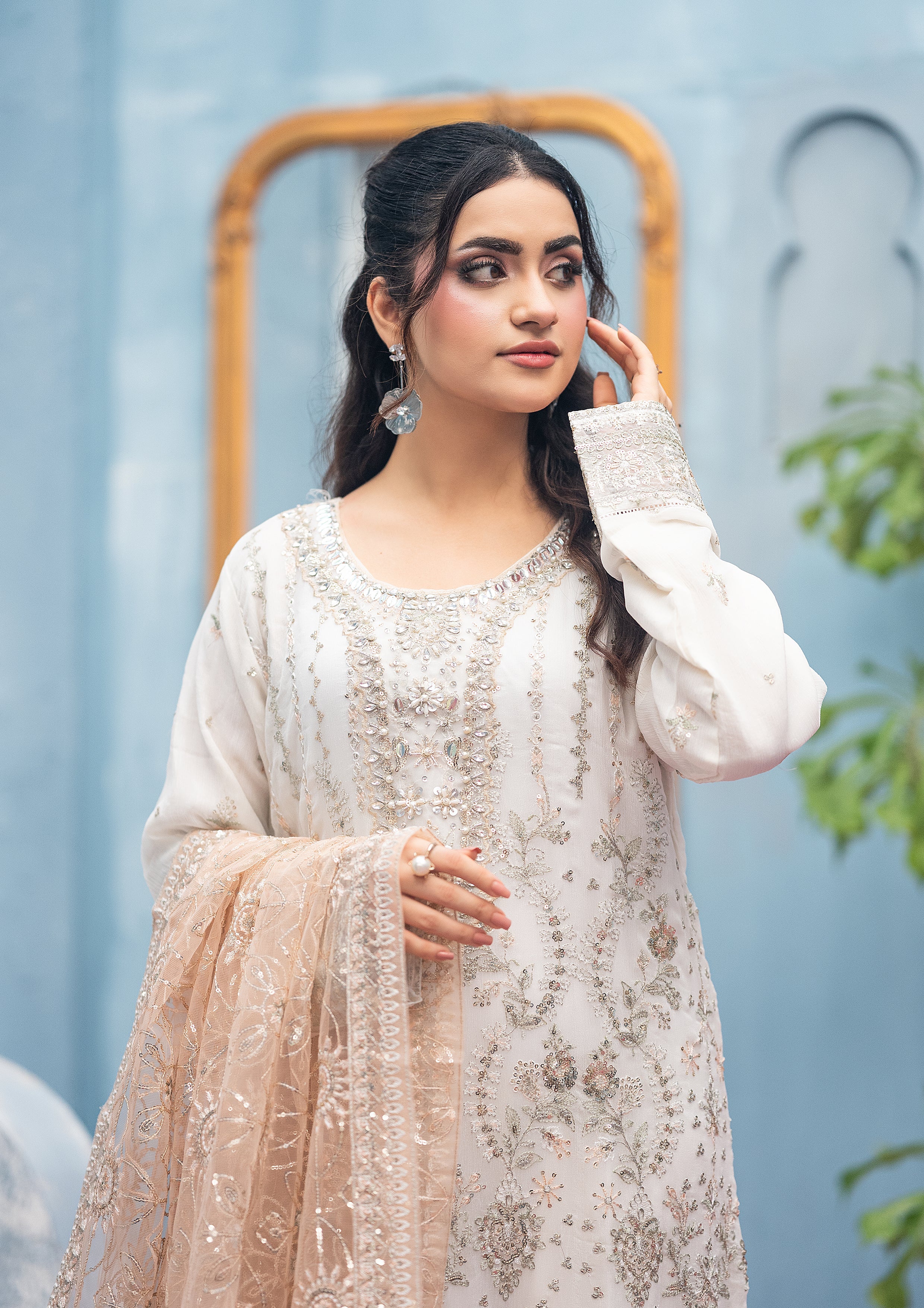 La-Amalia BN-1063 - 3 Piece Semi-Stitched Fancy Heavy Embroidered - Bint-e-Noor