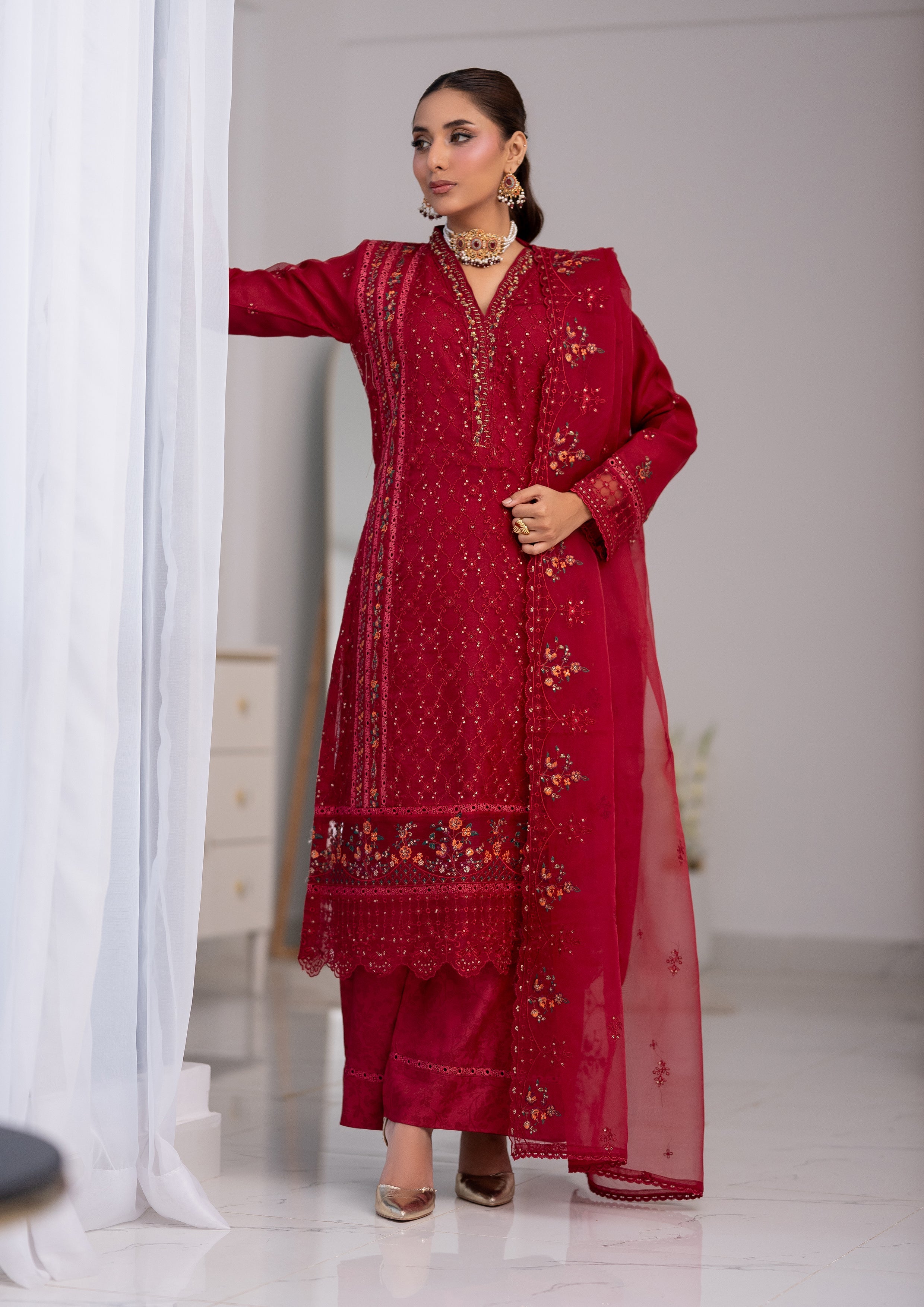 Aishal BN-1132 - 3 Piece Stitched Fancy Heavy Embroidered - Bint-e-Noor