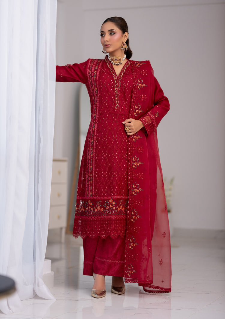 Aishal BN-1132 - 3 Piece Stitched Fancy Heavy Embroidered - Bint-e-Noor