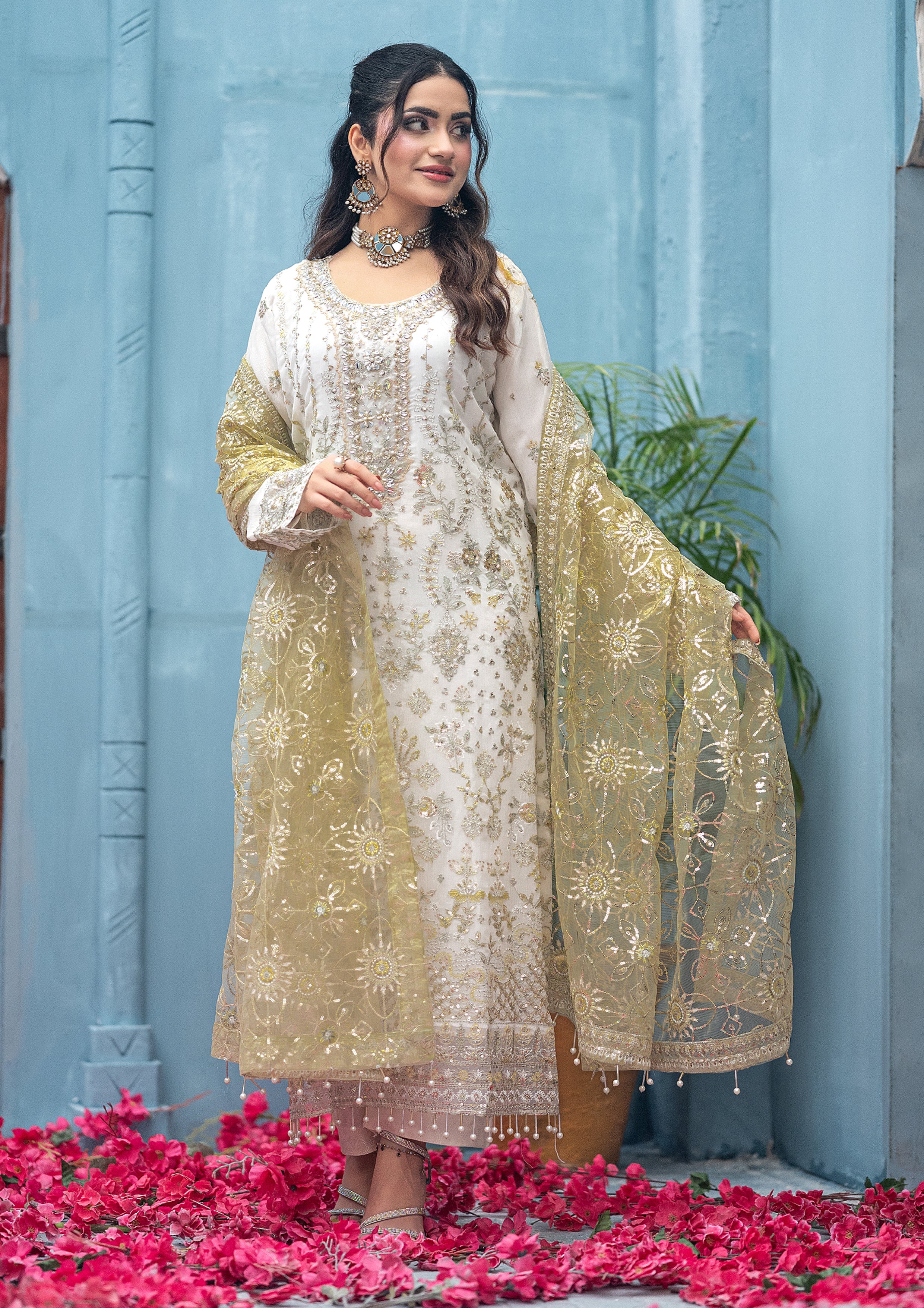 La-Amalia BN-1064 - 3 Piece Semi-Stitched Fancy Heavy Embroidered - Bint-e-Noor