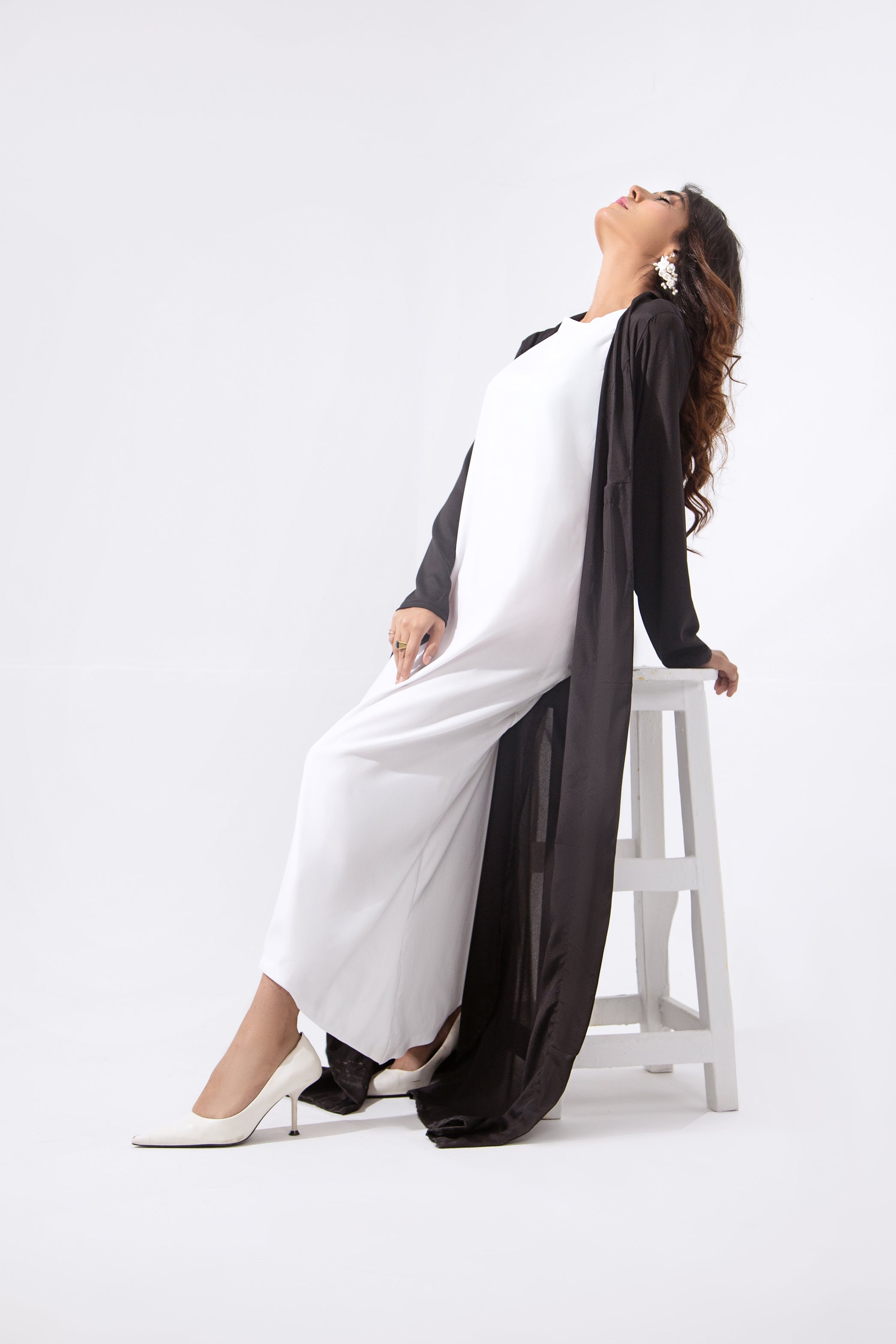 Diagonal Cut Maxi with Cape Black - SYAH