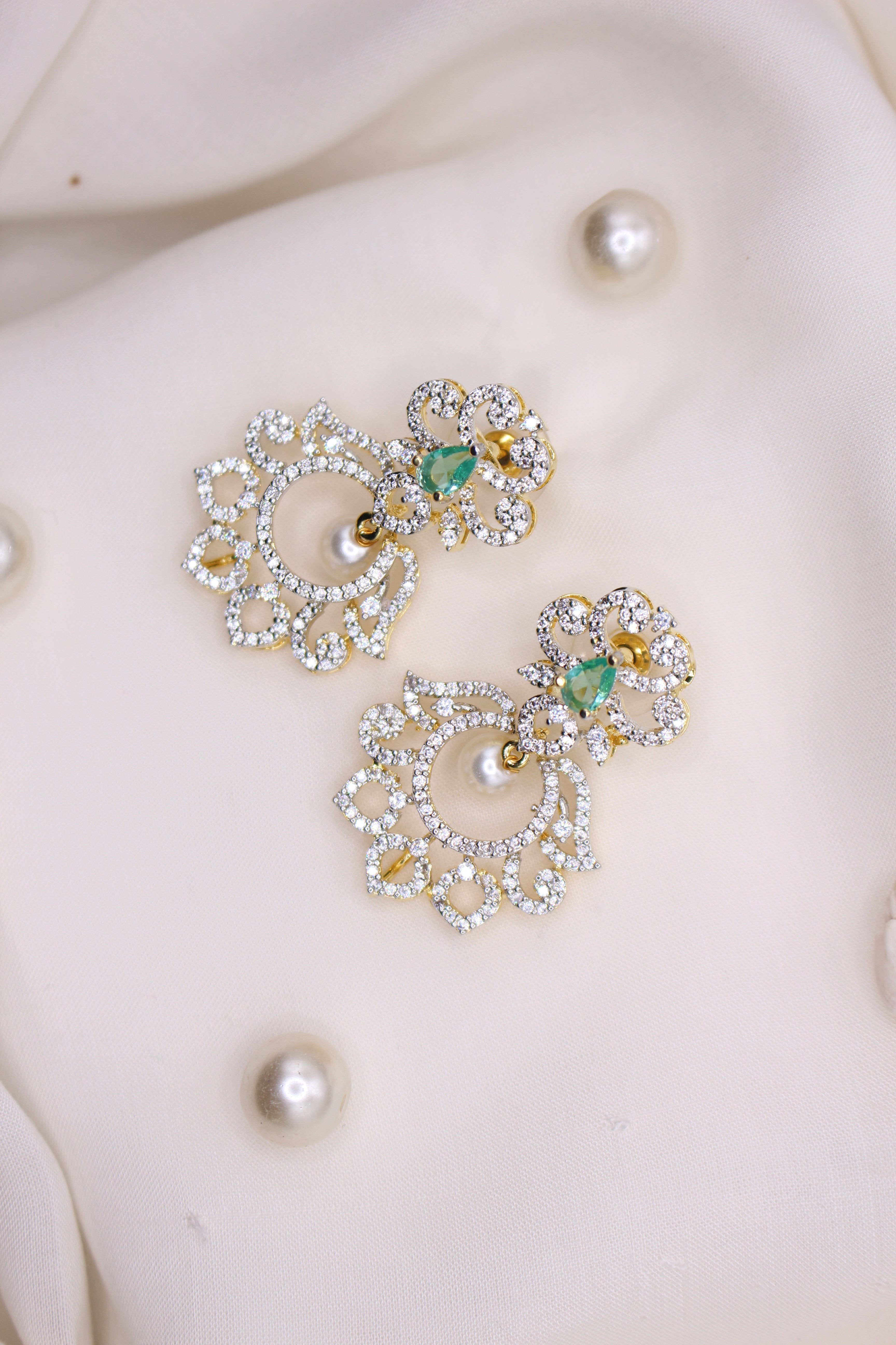 Gold Plated Designer Earrings - Aloro Jewels