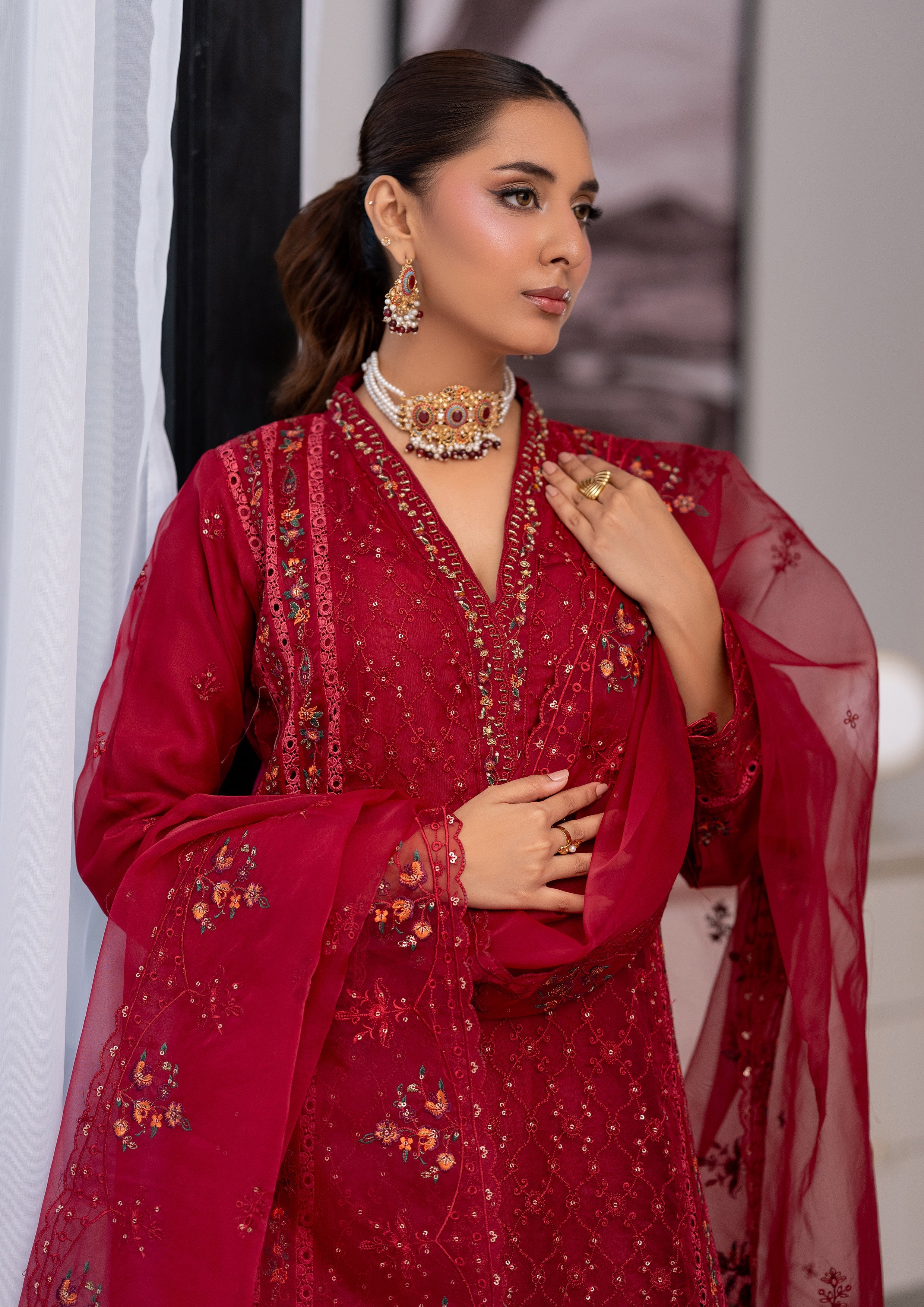 Aishal BN-1132 - 3 Piece Stitched Fancy Heavy Embroidered - Bint-e-Noor