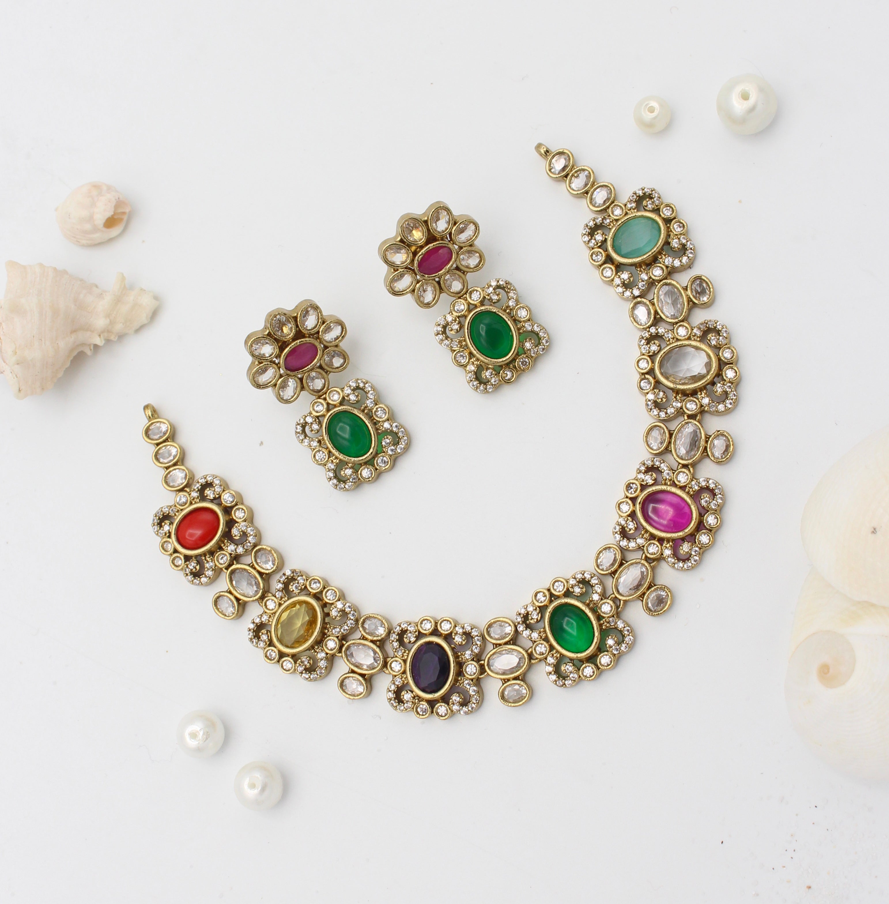 Naubahar Kundan Necklace - Aloro Jewels