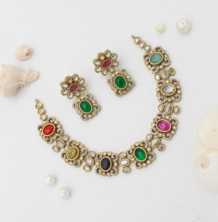 Naubahar Kundan Necklace - Aloro Jewels