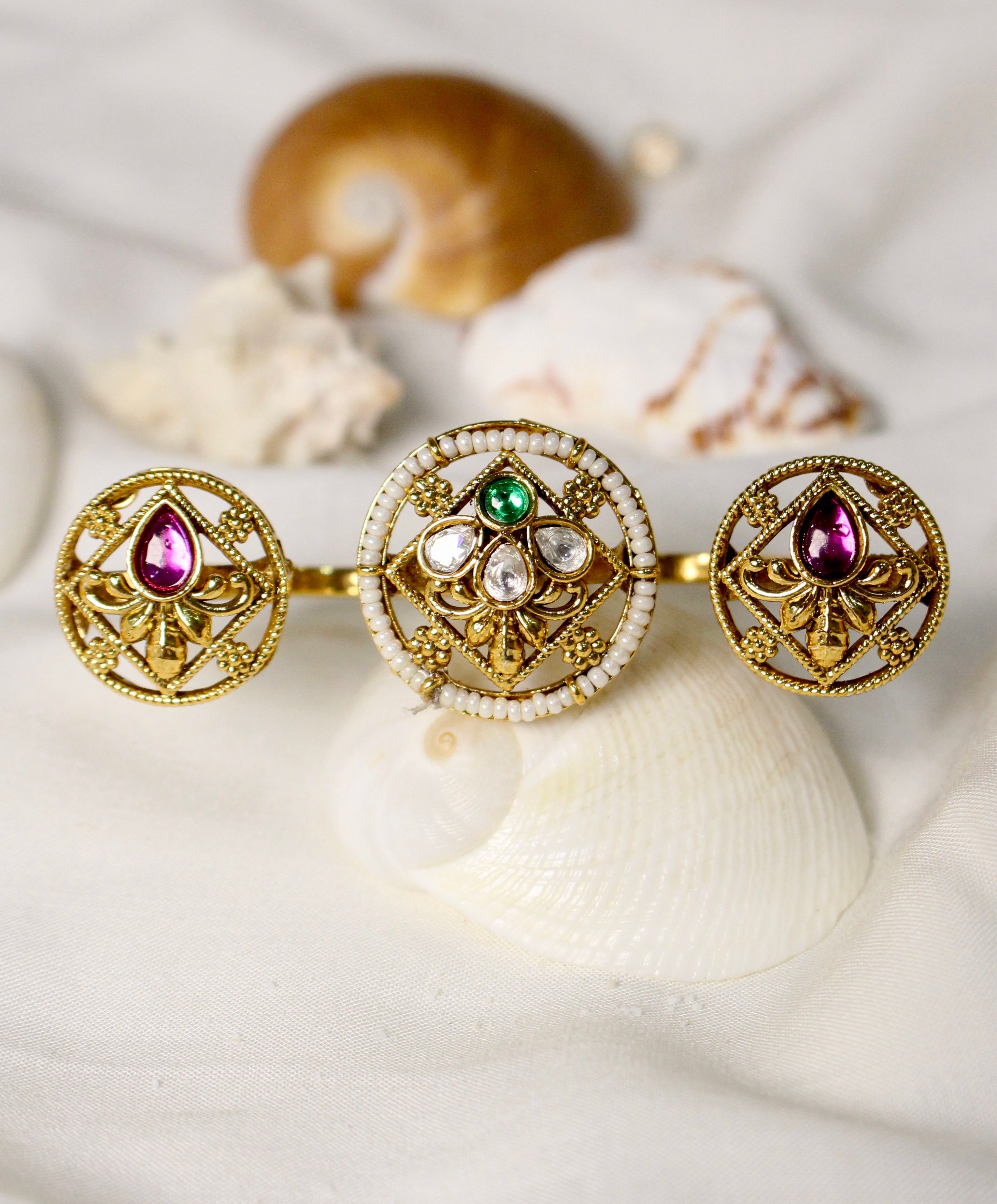 Rajwadi Drop Ring - Aloro Jewels