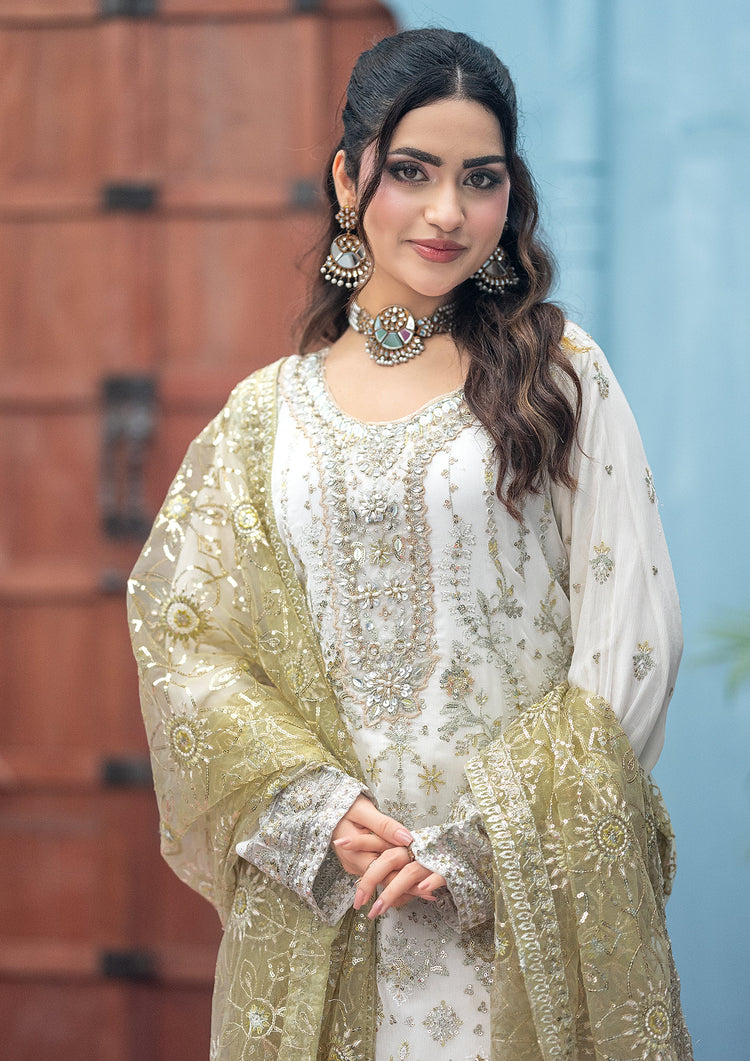 La-Amalia BN-1064 - 3 Piece Semi-Stitched Fancy Heavy Embroidered - Bint-e-Noor