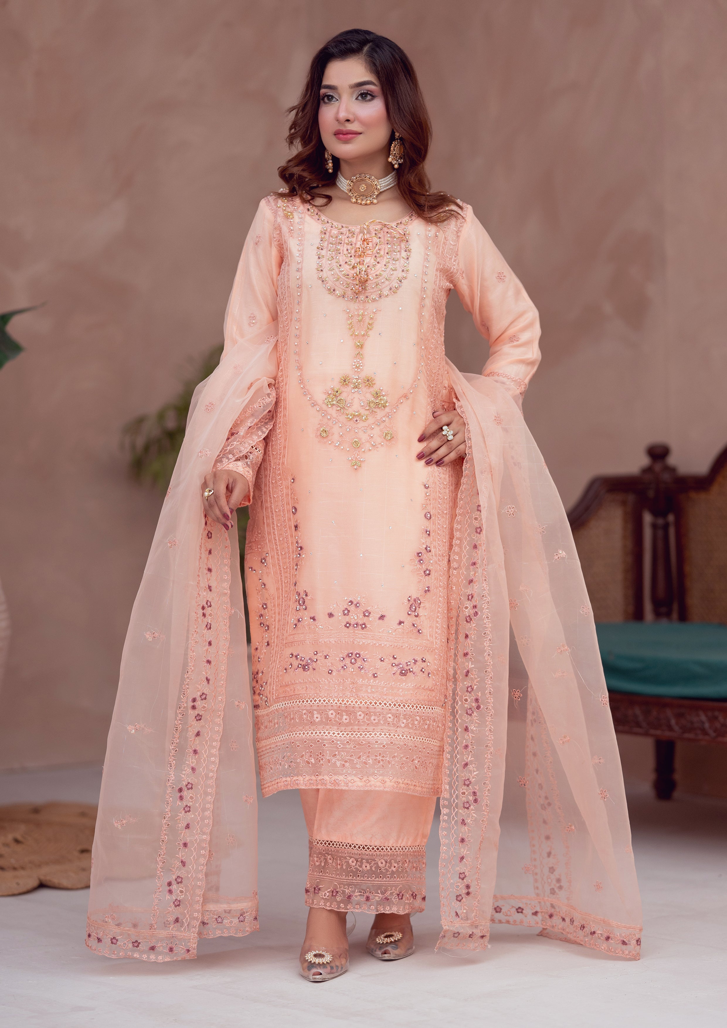 Masooma BN-1105 - 3 Piece Stitched Fancy Heavy Embroidered - Bint-e-Noor