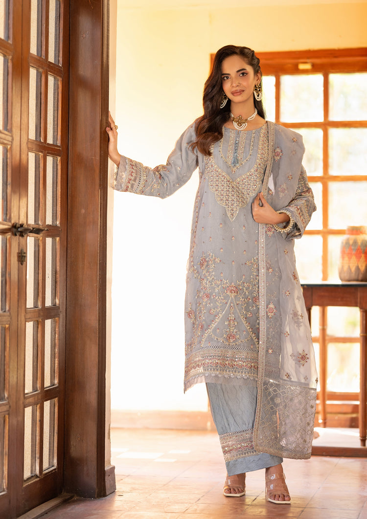 Mishka BN-1047 - 3 Piece Stitched Fancy Heavy Embroidered - Bint-e-Noor