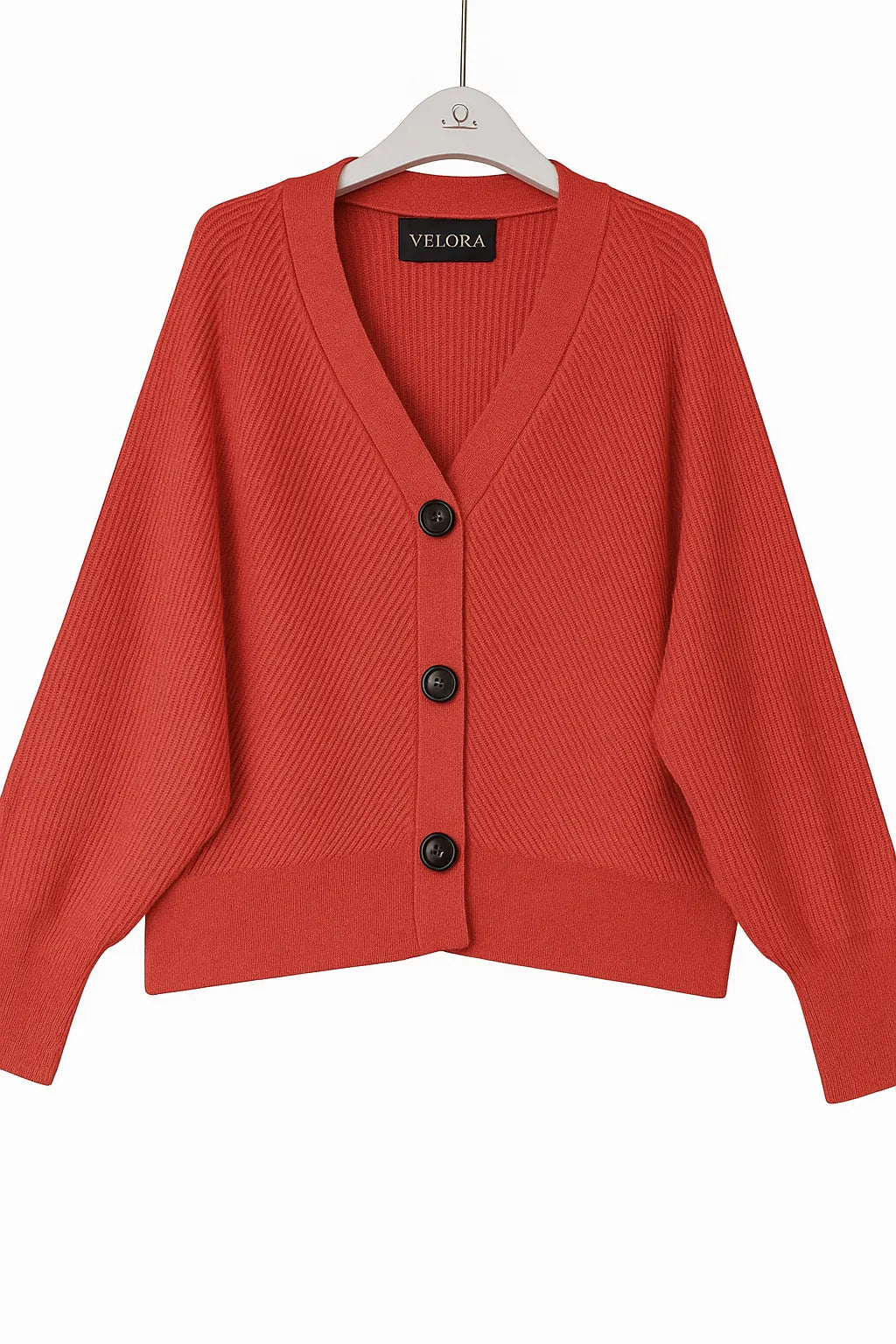 V-Neck Knit Cardigan Loose Bat Sleeve - Velora
