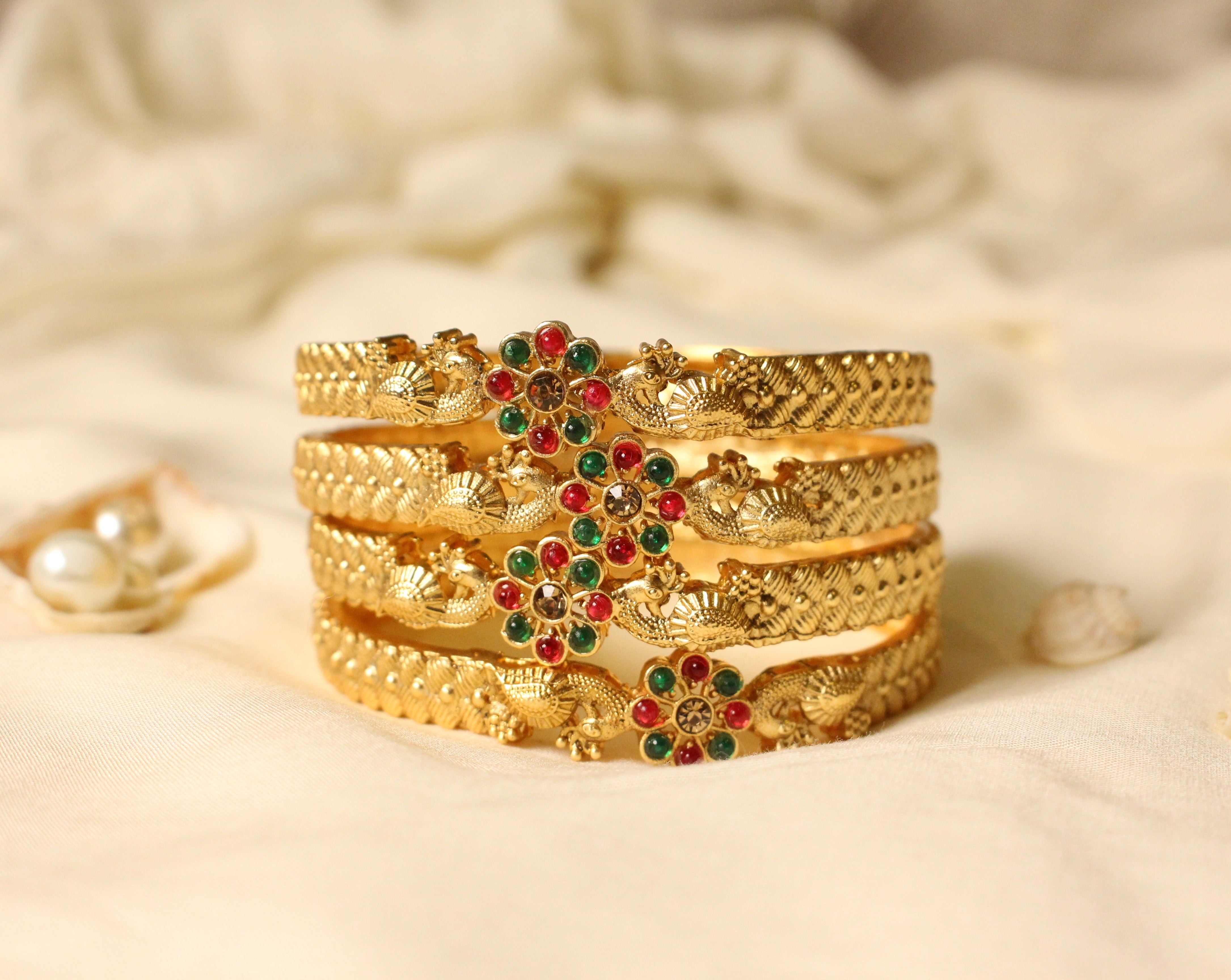 Peakcock Bangles - Aloro Jewels