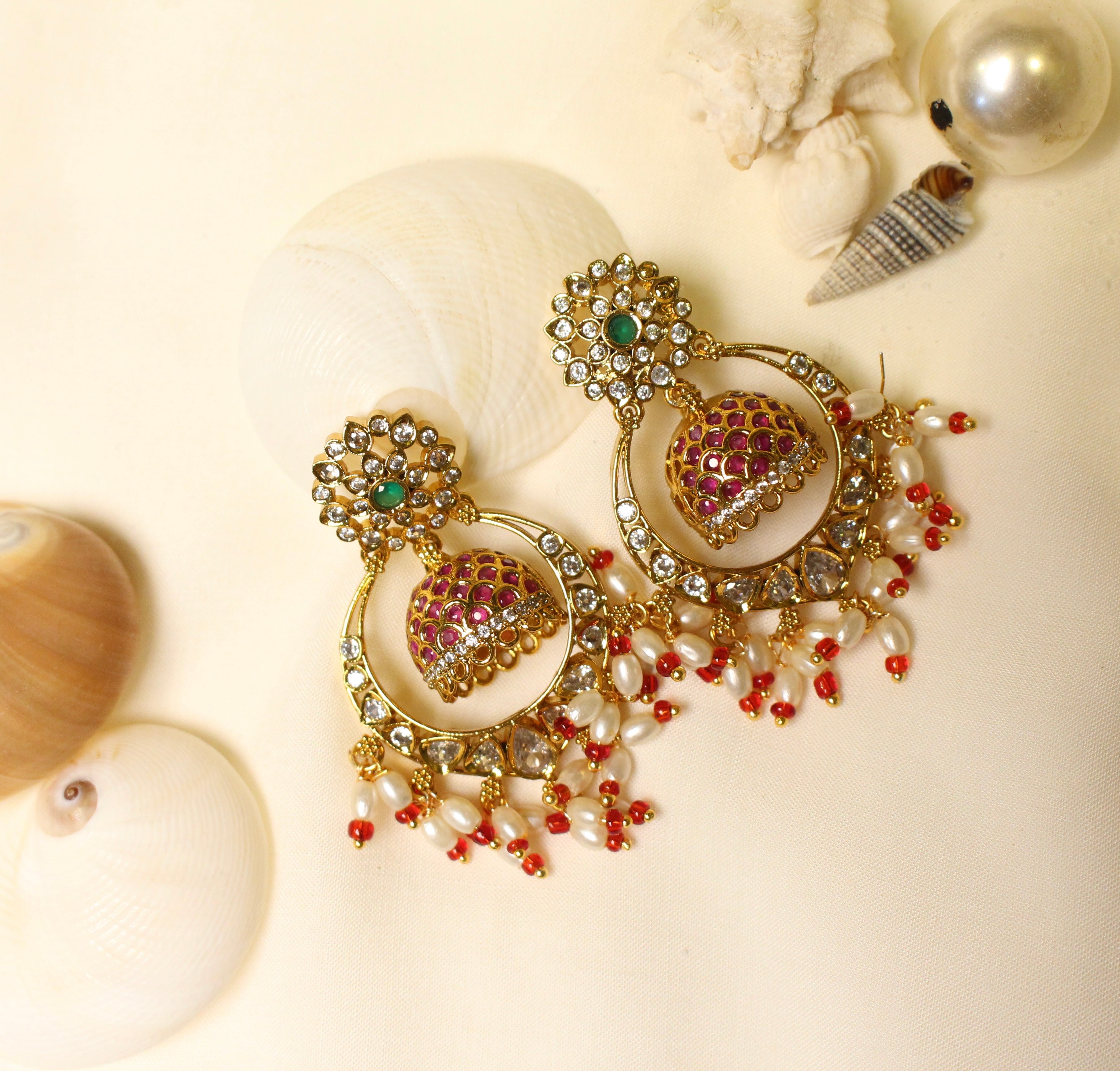 Kundan Handmade Chandbali - Aloro Jewels