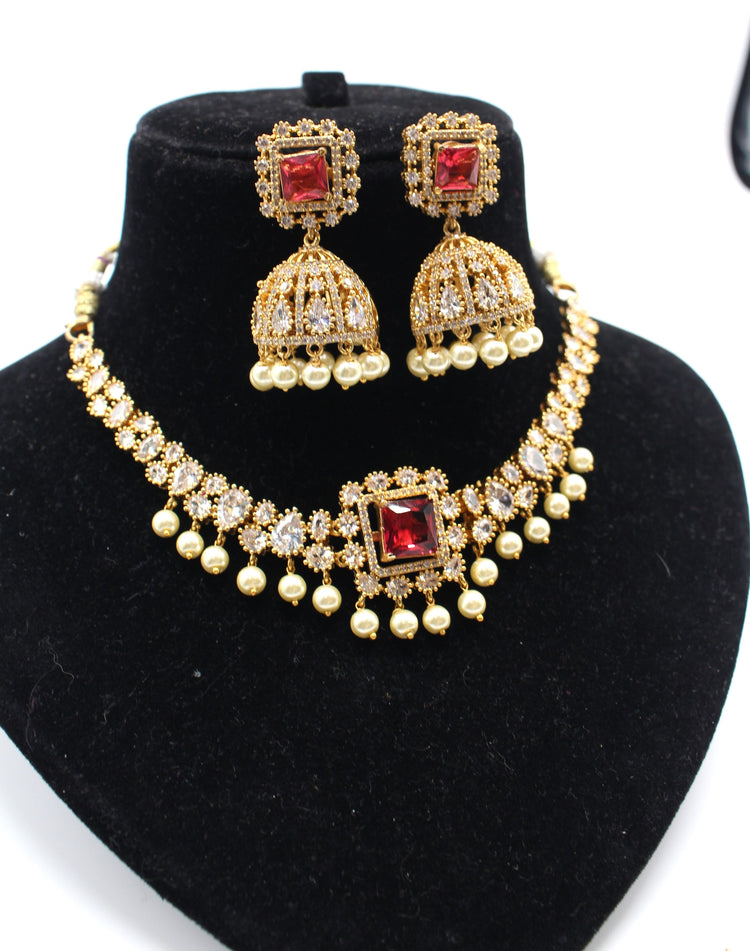 Mossinate Diamond Necklace With Changeable Stones - Aloro Jewels