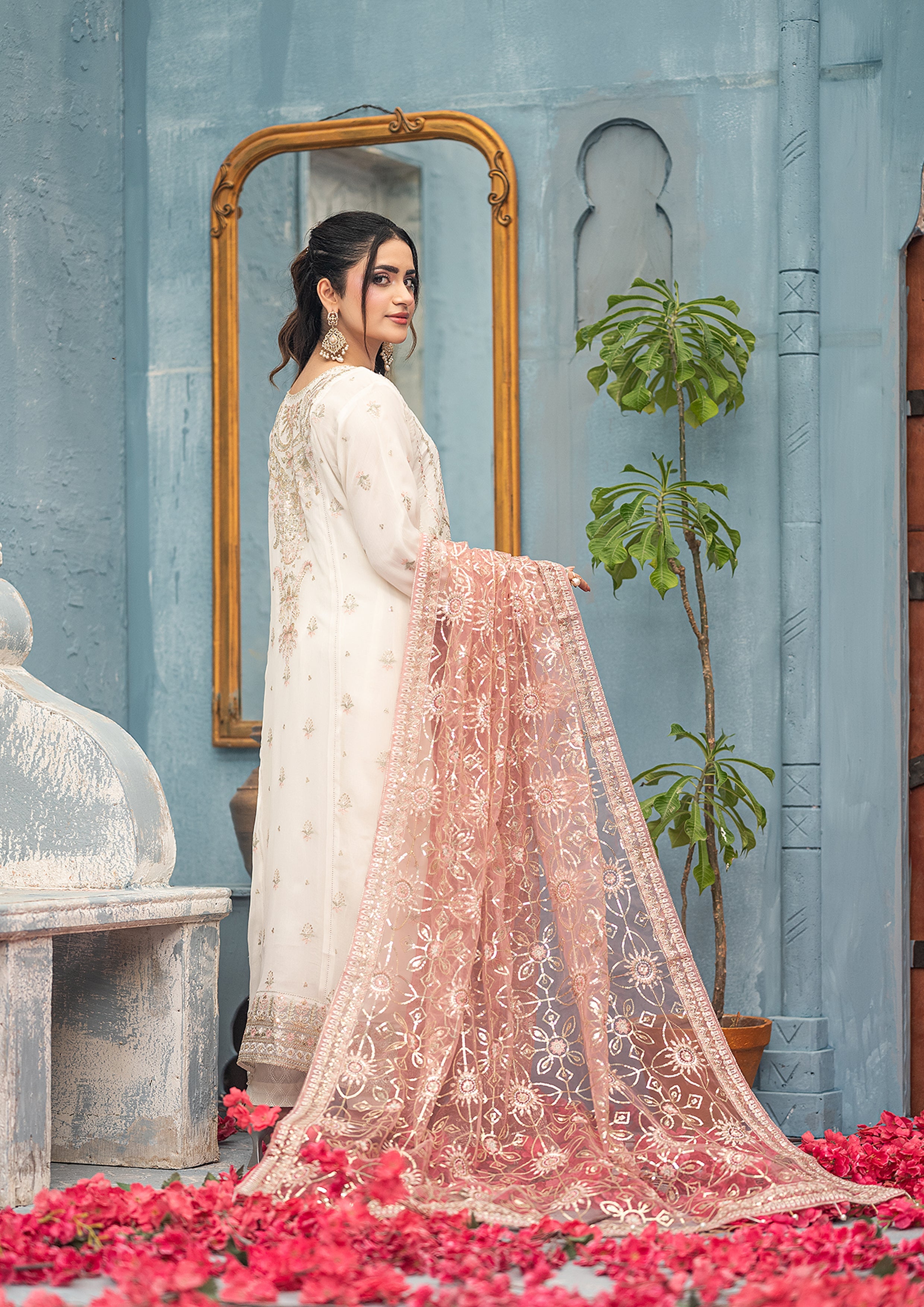 La-Amalia BN-1059 - 3 Piece Semi-Stitched Fancy Heavy Embroidered - Bint-e-Noor