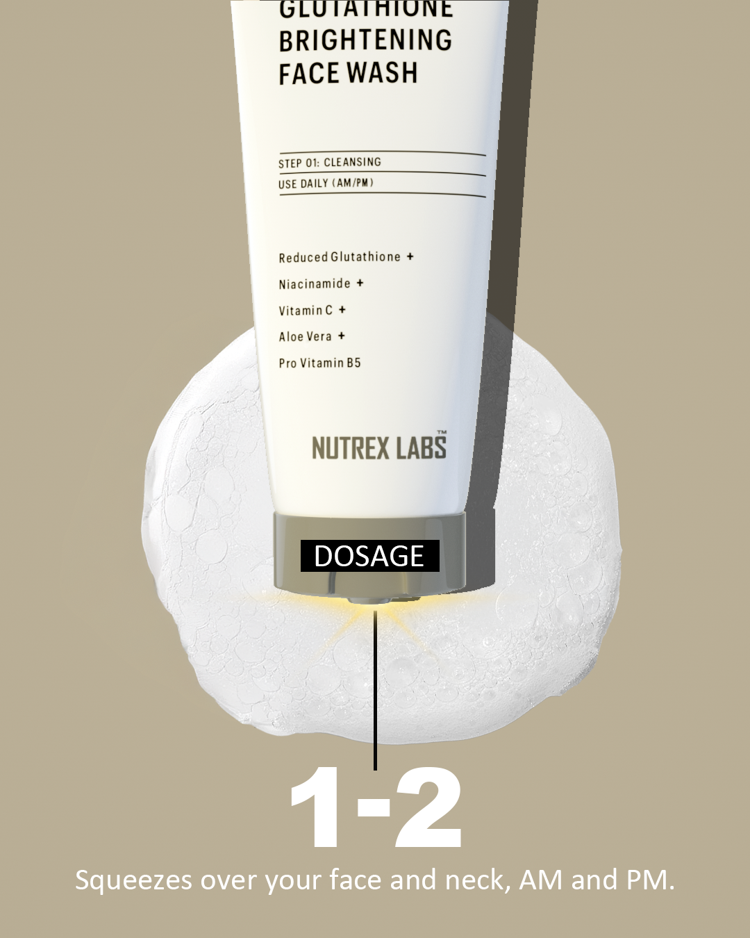 Nutrawhite Glutathione Brightening Facewash 100ml - Nutrex Labs