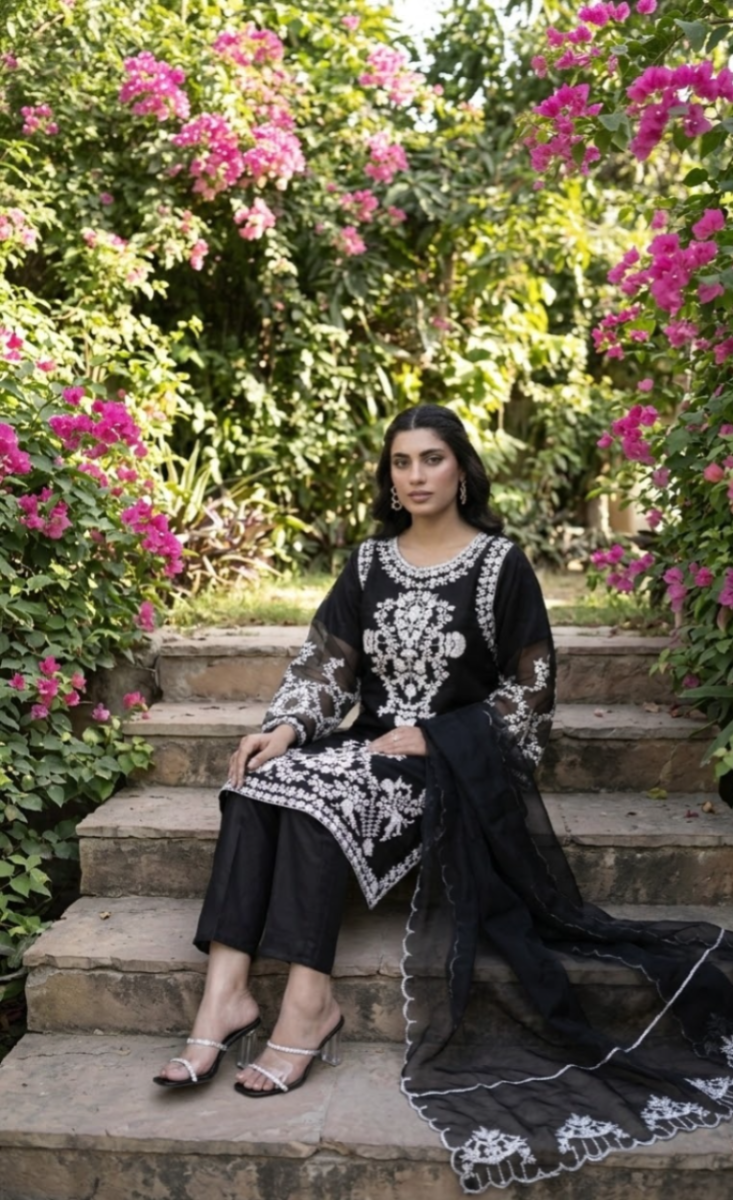 Shab-e-Noor - Stitched 3 Pcs - Kala Jora