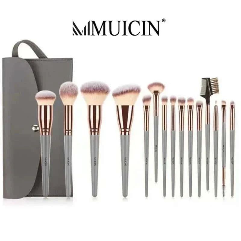 Black & Silver Makeup Brush Collection - Muicin