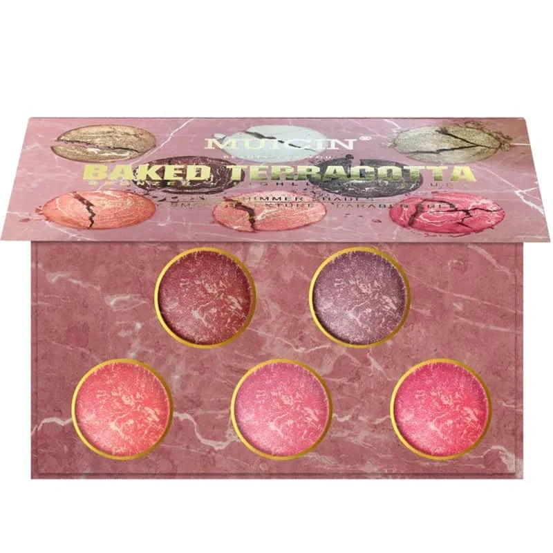 Baked Terracotta Highlight Blush & Eyeshadow Palette - Muicin