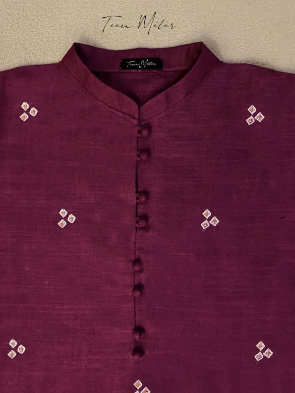 Burgandy 2pc Emb khadder - Teen Meter