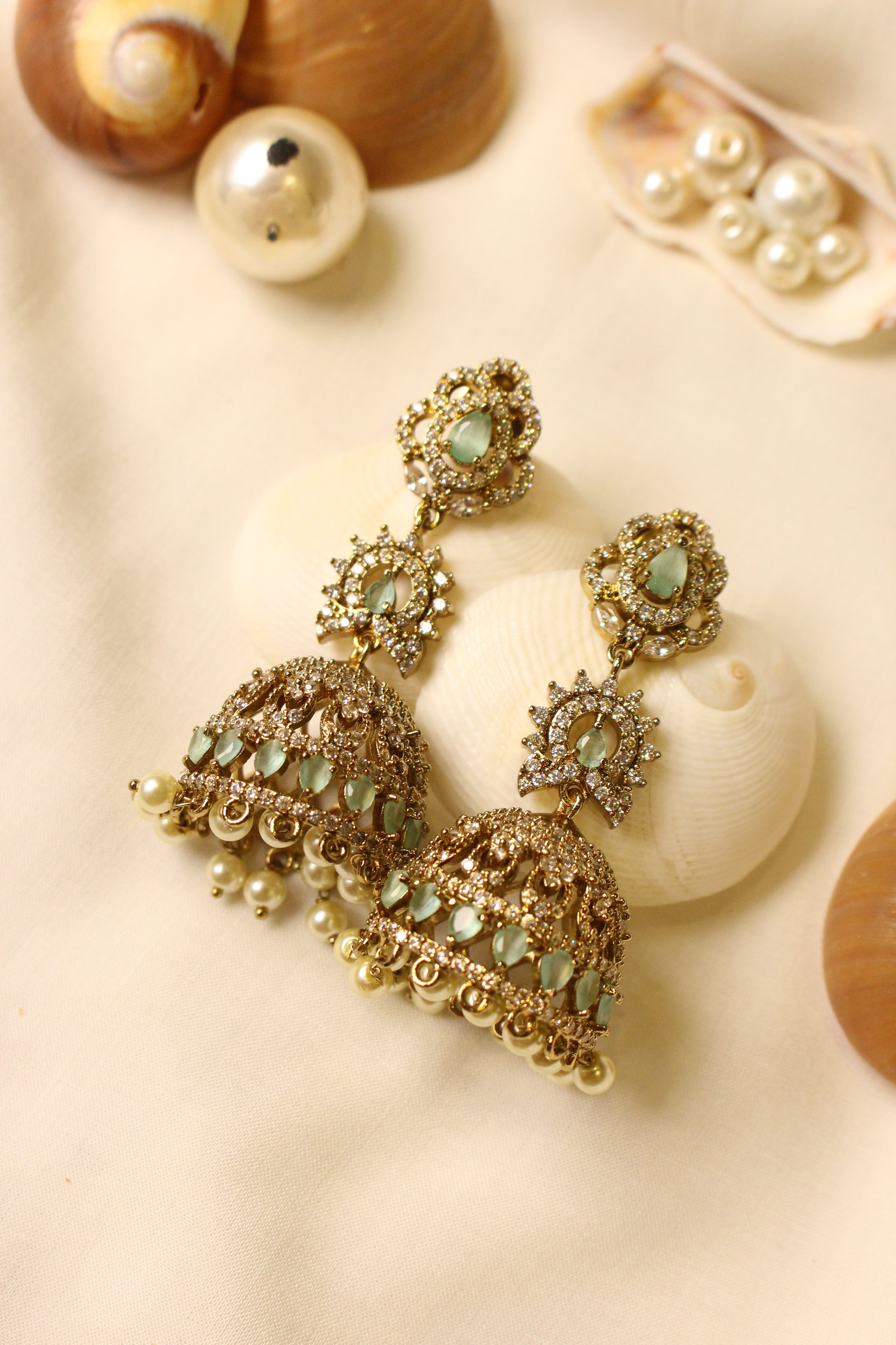 Diamond Style Statement Jhumki - Aloro Jewels